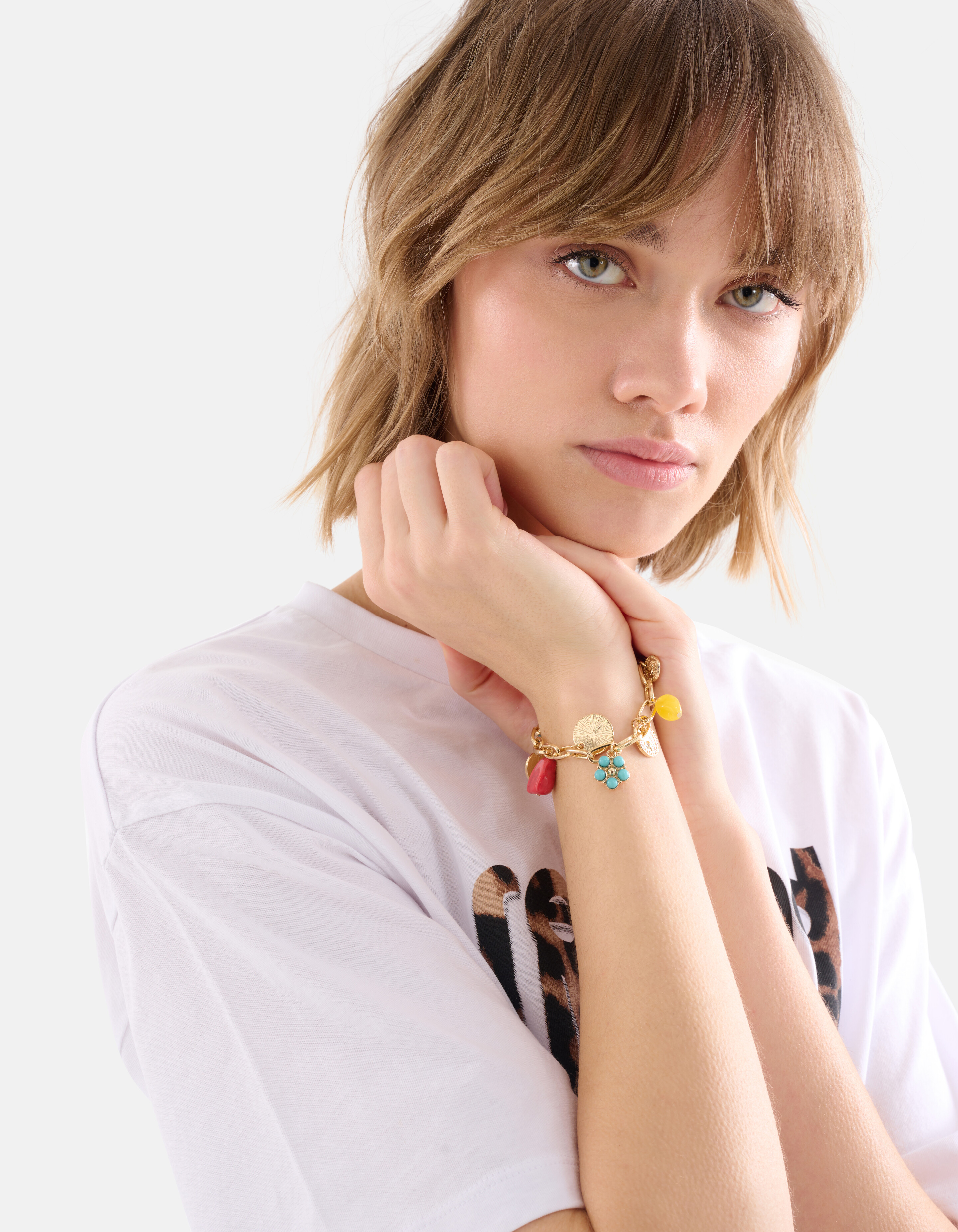 Perlen Münzarmband Gold SHOEBY ACCESSOIRES