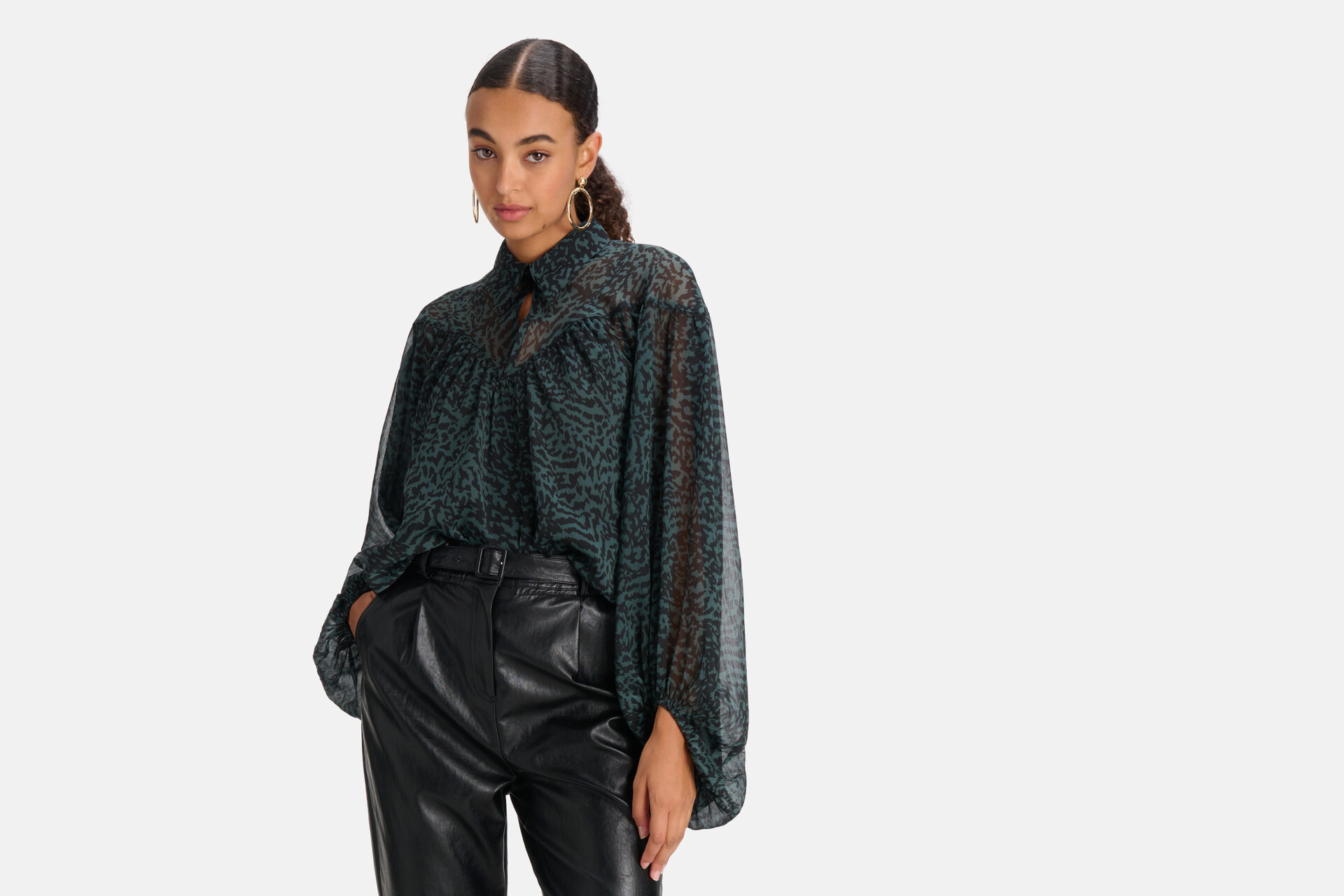 Chiffonbluse Dunkelgrün SHOEBY WOMEN