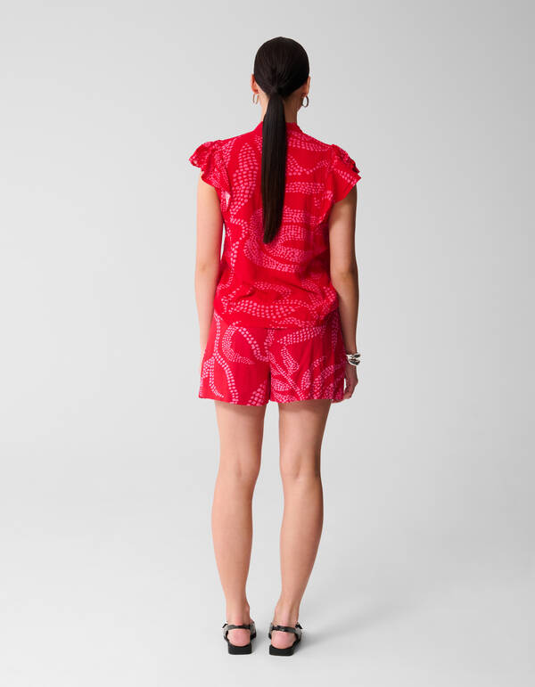 Bedrucktes R&uuml;schentop Rot SHOEBY WOMEN