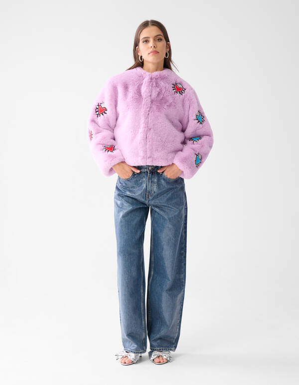 Kunstpelz Jacke Hell Lila SHOEBY WOMEN