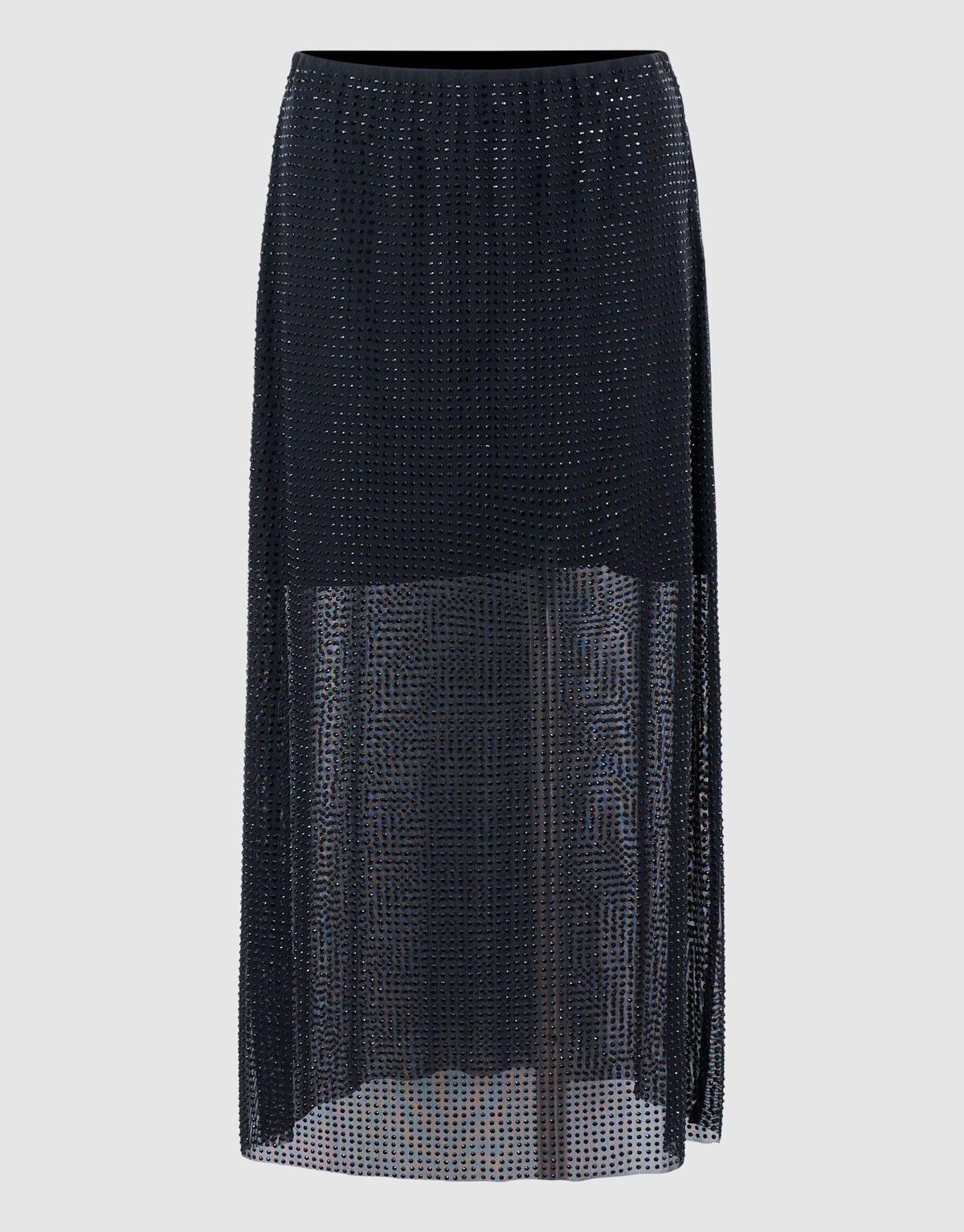 Midi-Rock mit Strasssteinen Schwarz SHOEBY WOMEN