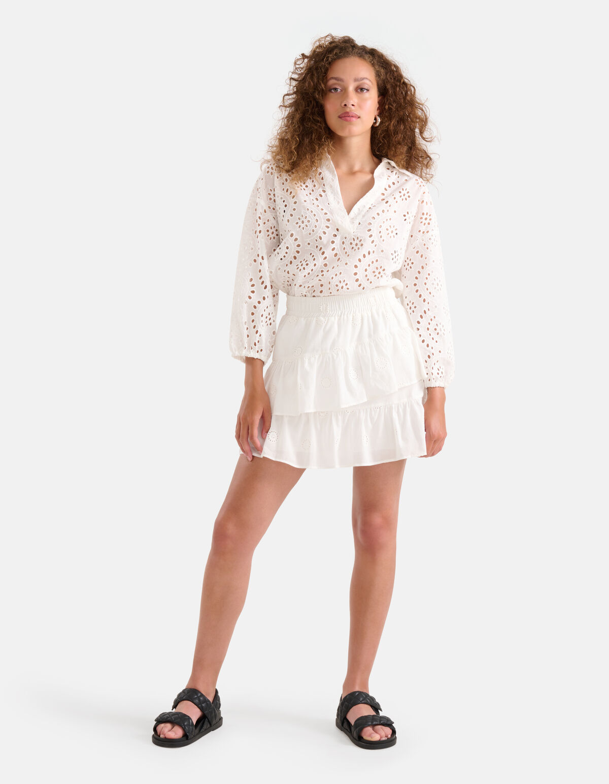 Broderie-Bluse Weiß SHOEBY WOMEN