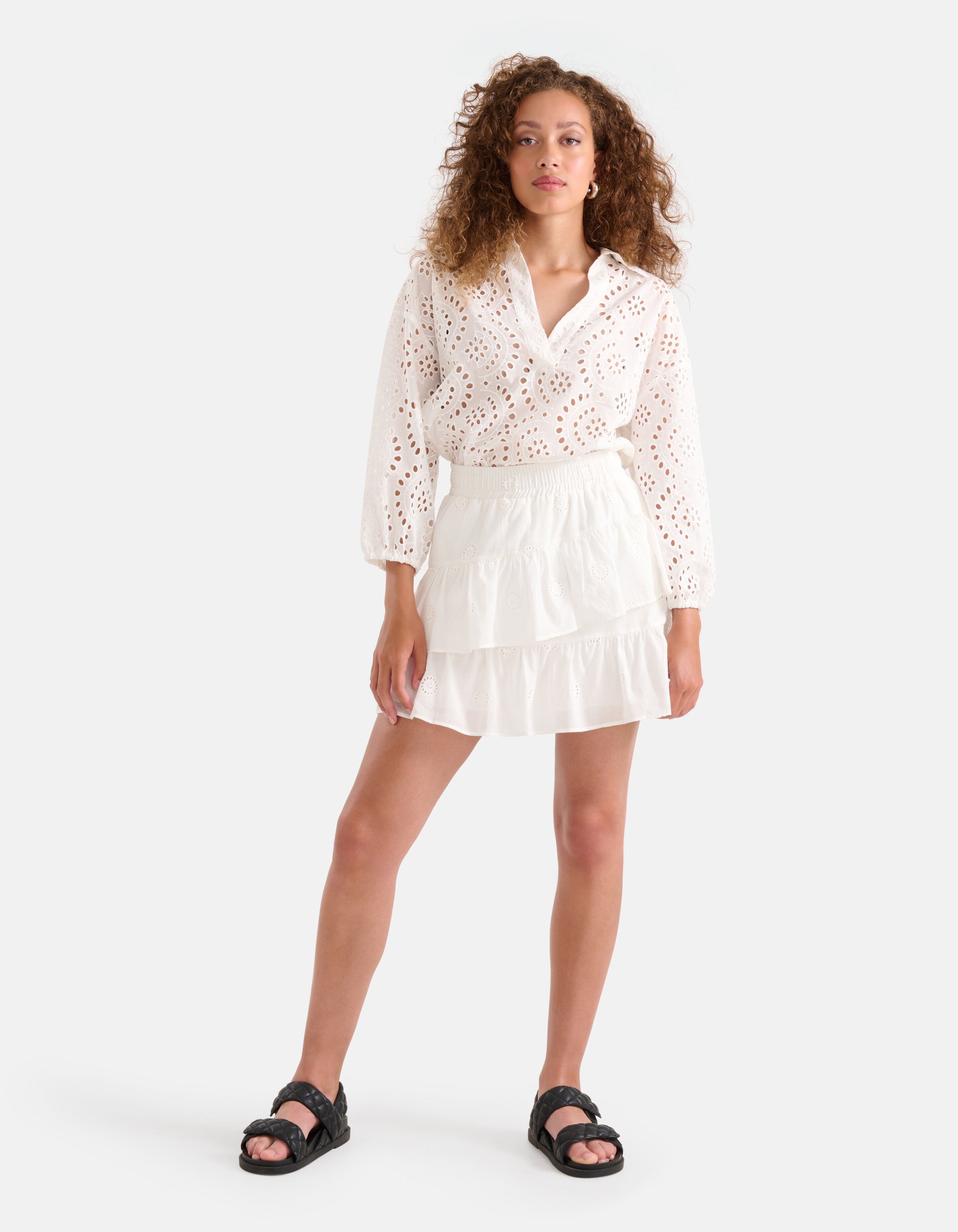 Broderie-Bluse Weiß SHOEBY WOMEN