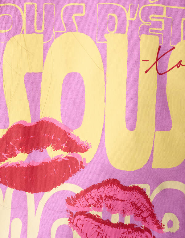Bisous Amour Kunstwerk T-Shirt Lila SHOEBY GIRLS