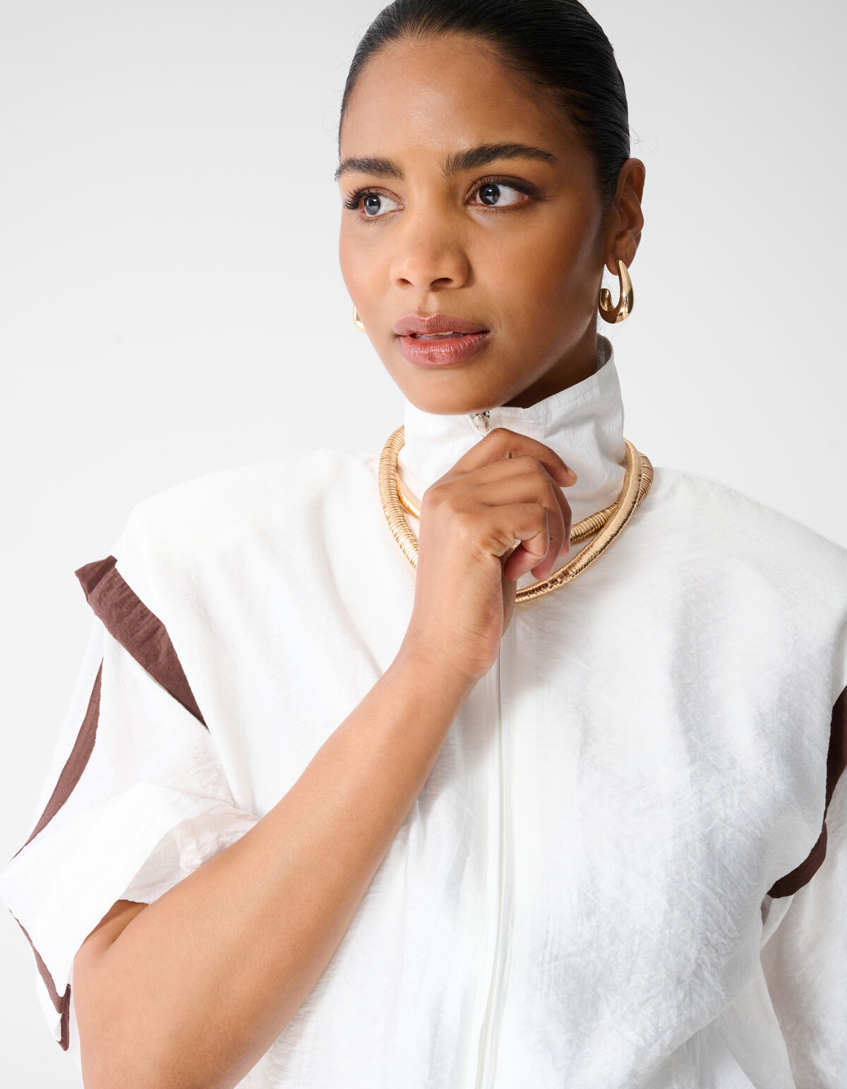 Sportliche Trainingsjacke in gebrochenem Wei&szlig; SHOEBY WOMEN