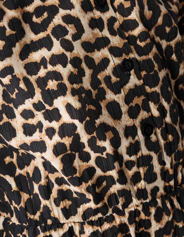 Leopard Wave Mini Kleid Hellbraun SHOEBY GIRLS