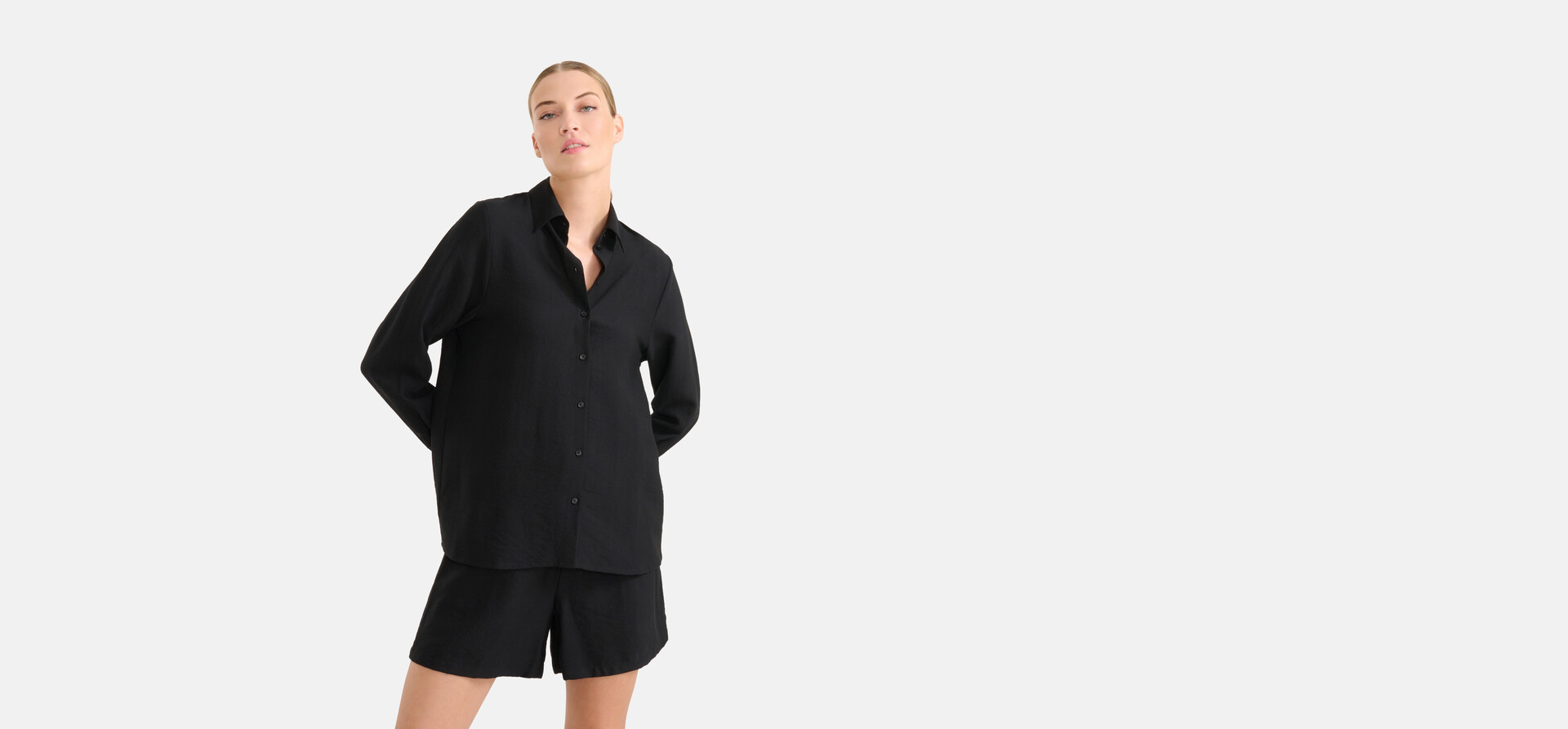 Strukturierte Bluse Schwarz SHOEBY WOMEN