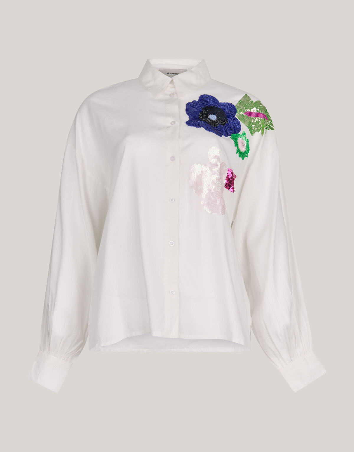 Paillettenbluse Wei&szlig; SHOEBY WOMEN