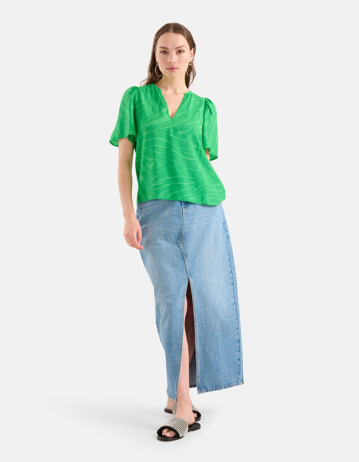 Zebra Print Top Grün SHOEBY WOMEN