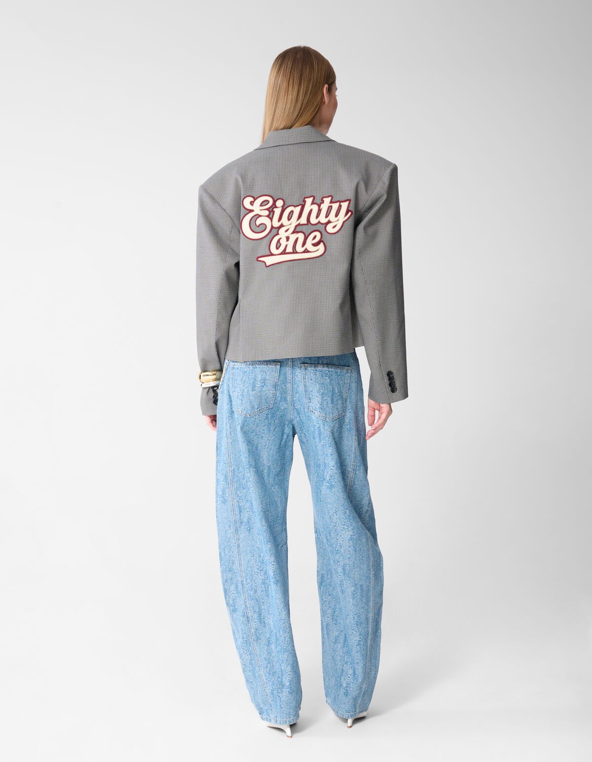 Sportlicher Oversized Karo-Blazer Grau SHOEBY WOMEN