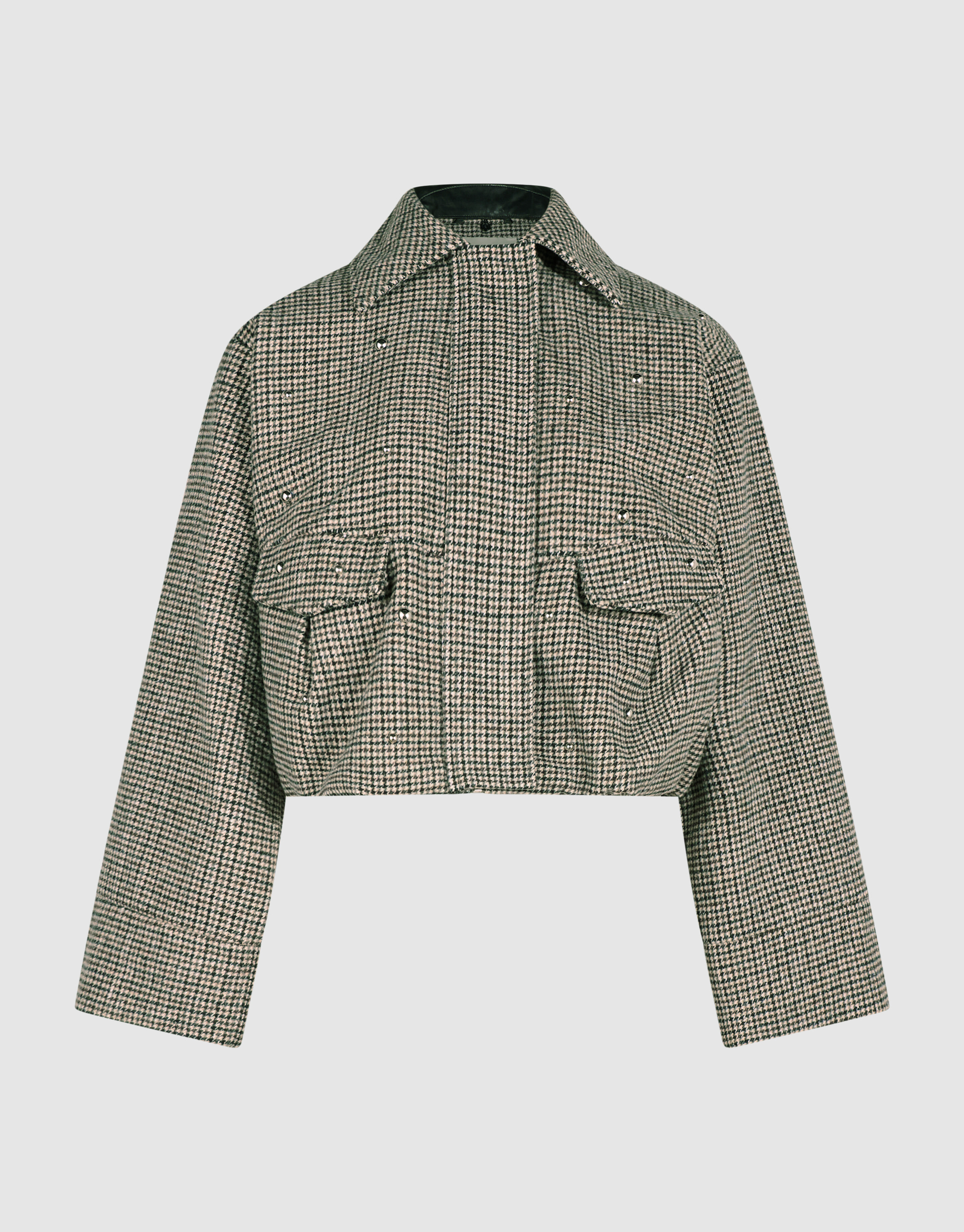 Bomberjacke aus Wolle mit Karomuster Grau SHOEBY WOMEN