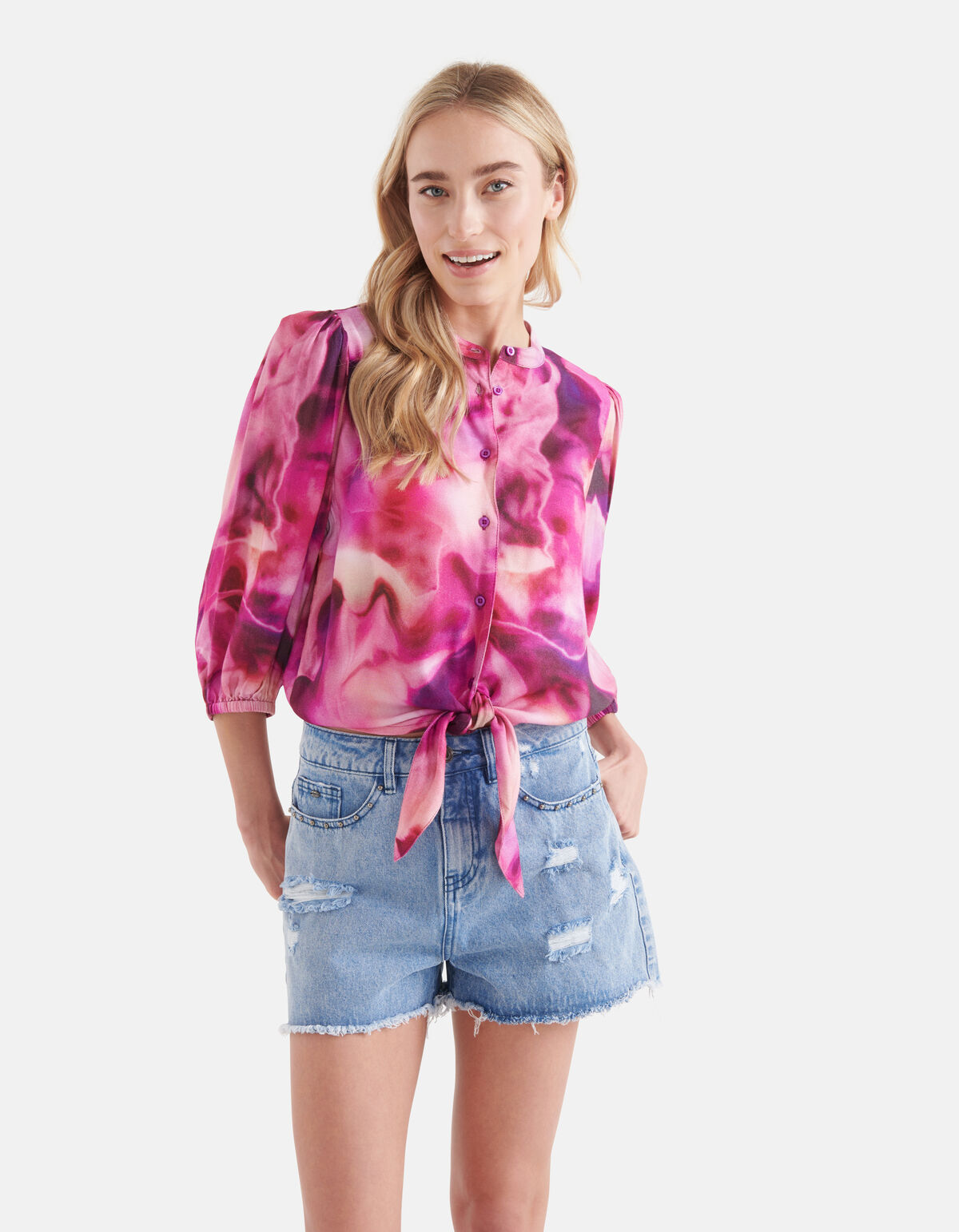 Destroyed Denim Short Blau SHOEBY WOMEN