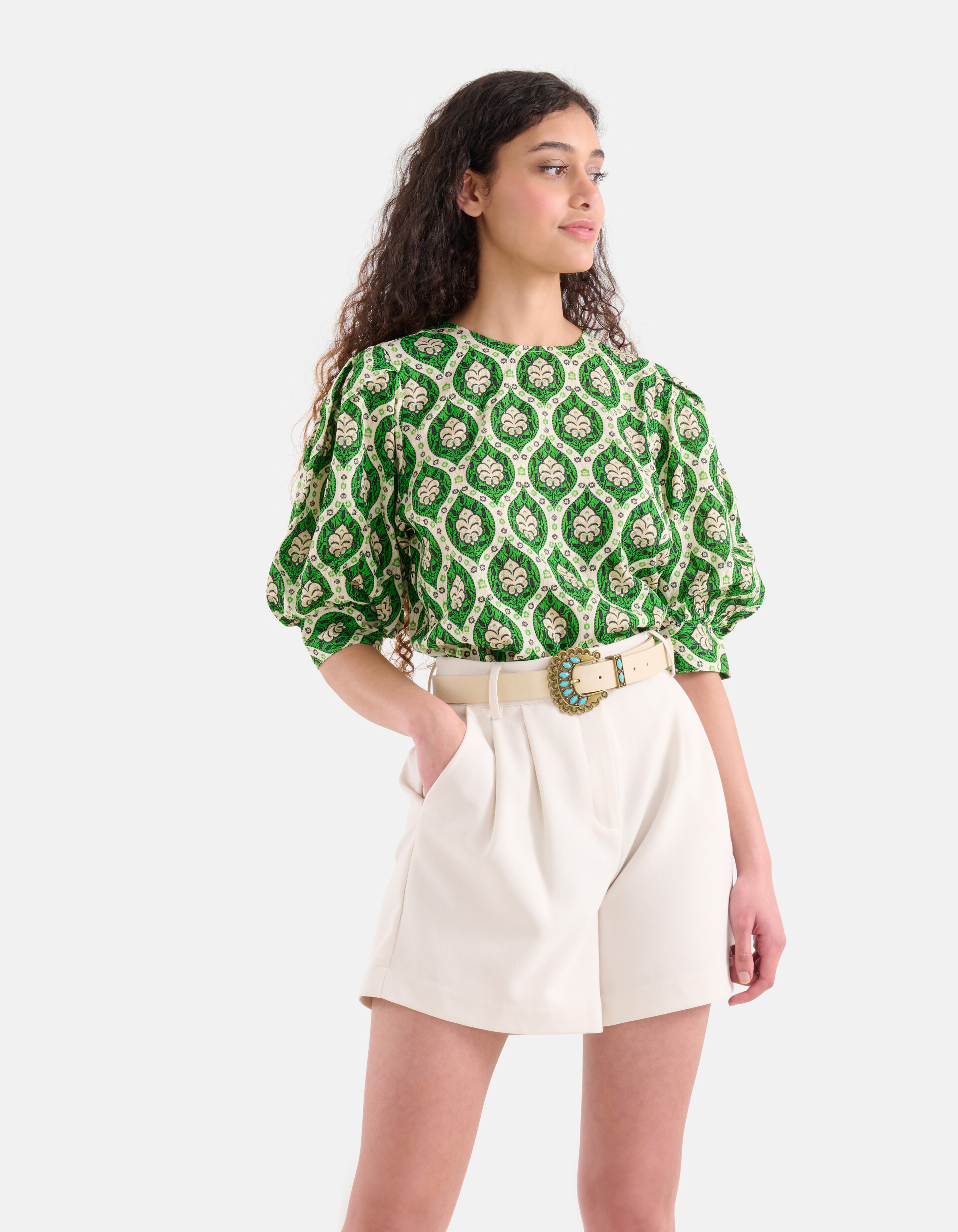 Grafik Lurex Top Grün SHOEBY WOMEN