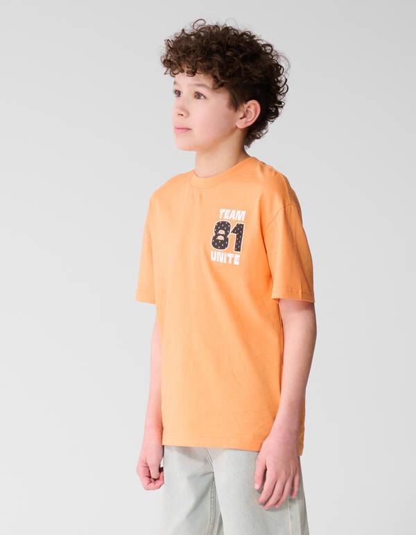 Team Unite Artwork T-Shirt Orange SHOEBY BOYS