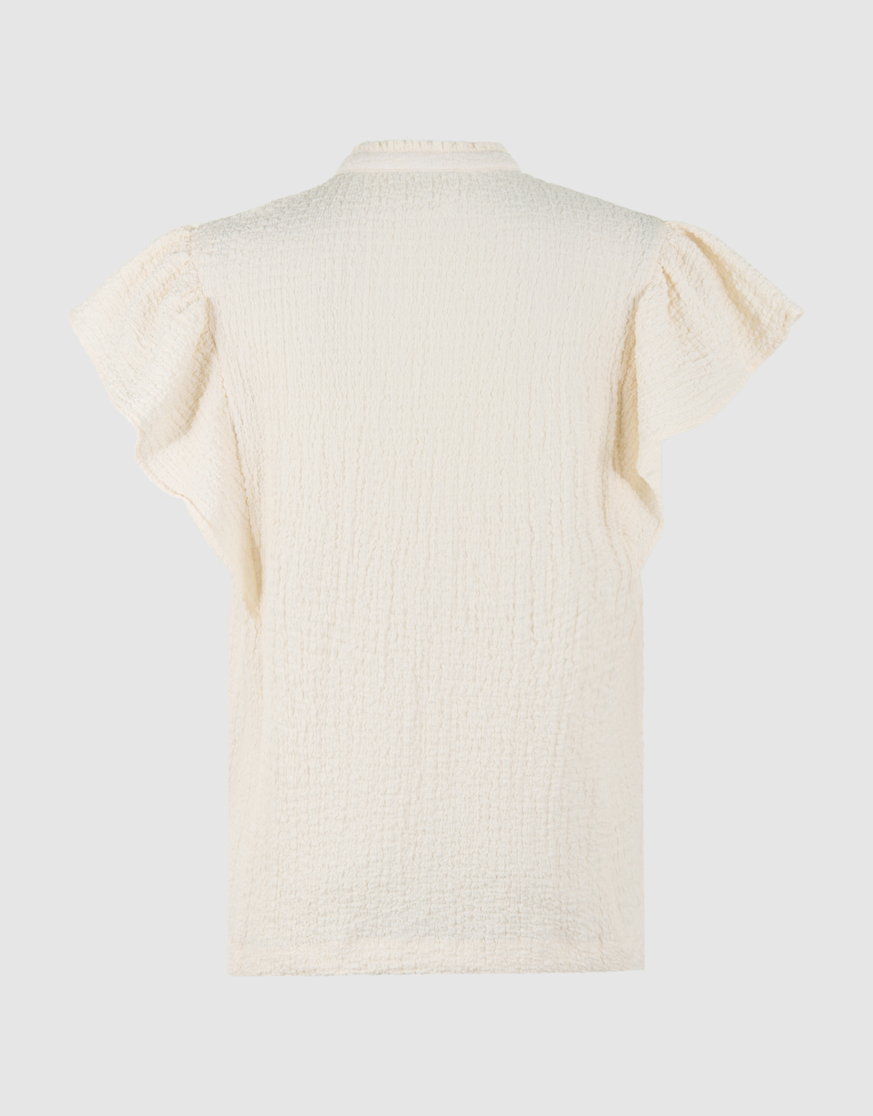 Crinkle Ruffle Top Off-White SHOEBY WOMEN