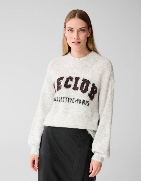 Text Kunstpullover Hellgrau SHOEBY WOMEN