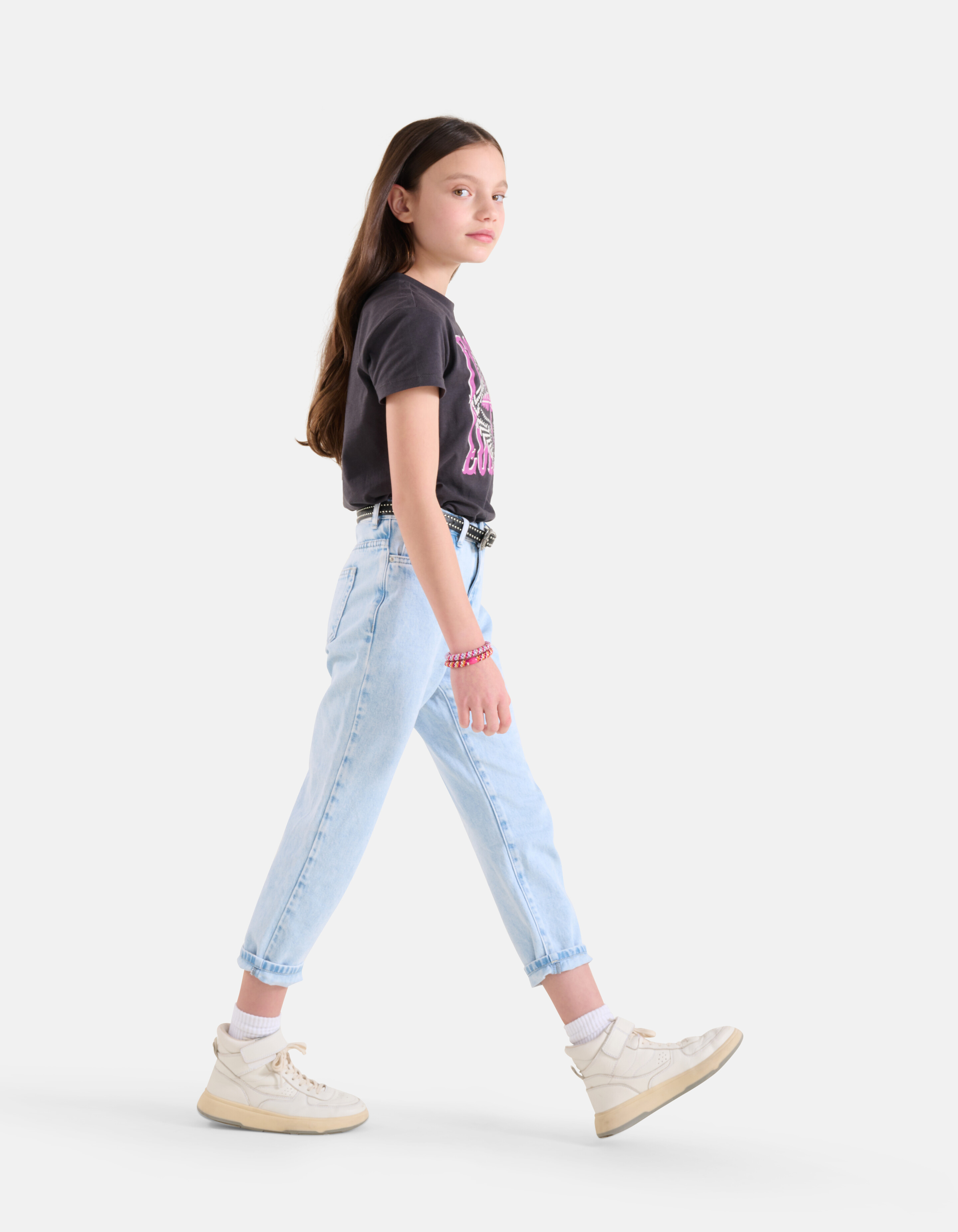 T-Shirt mit grafischem Druck Dunkelgrau SHOEBY GIRLS