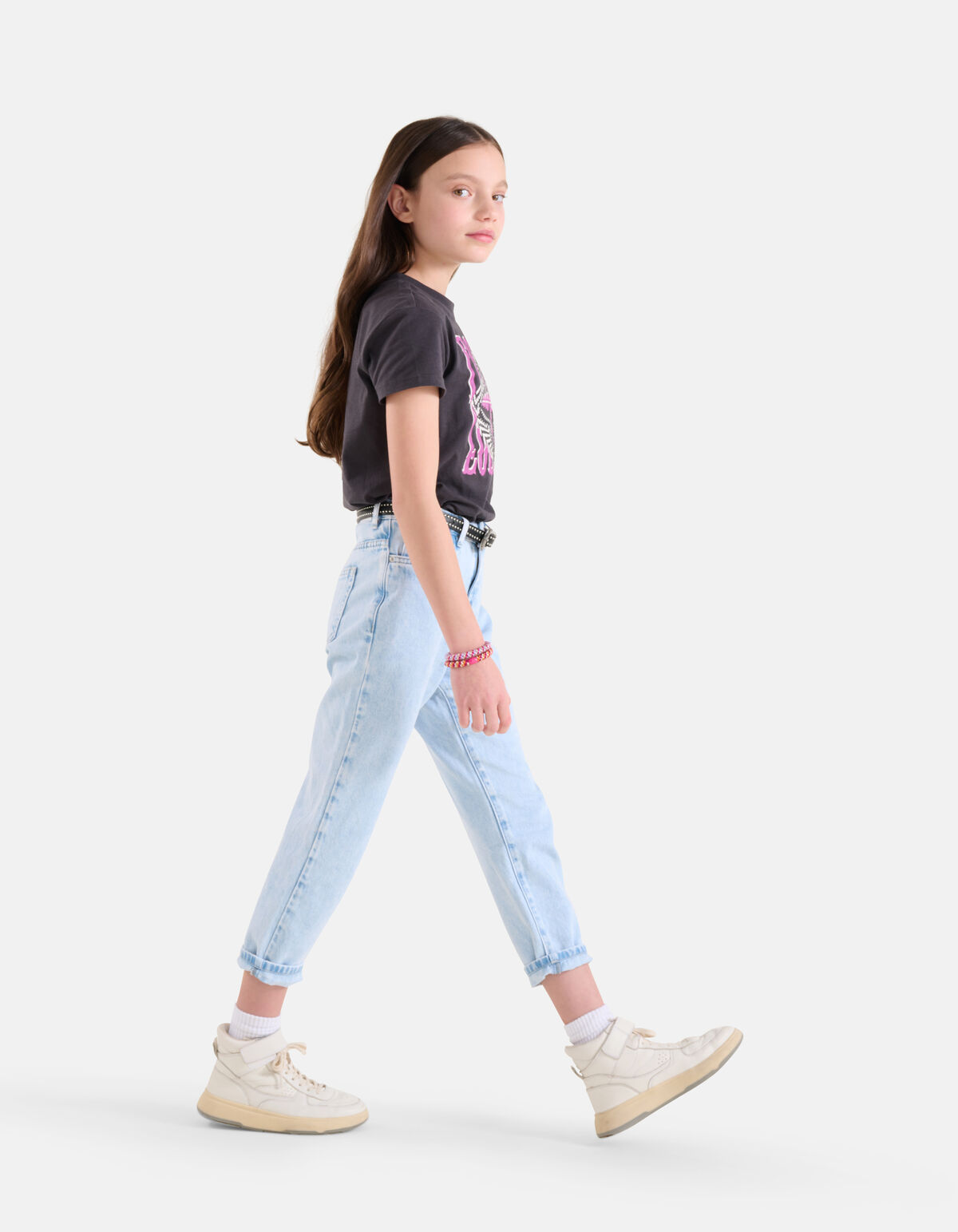 T-Shirt mit grafischem Druck Dunkelgrau SHOEBY GIRLS