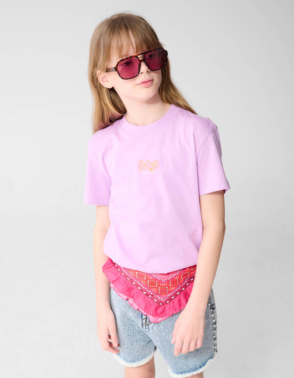 Soleil Artwork T-Shirt Helllila SHOEBY GIRLS