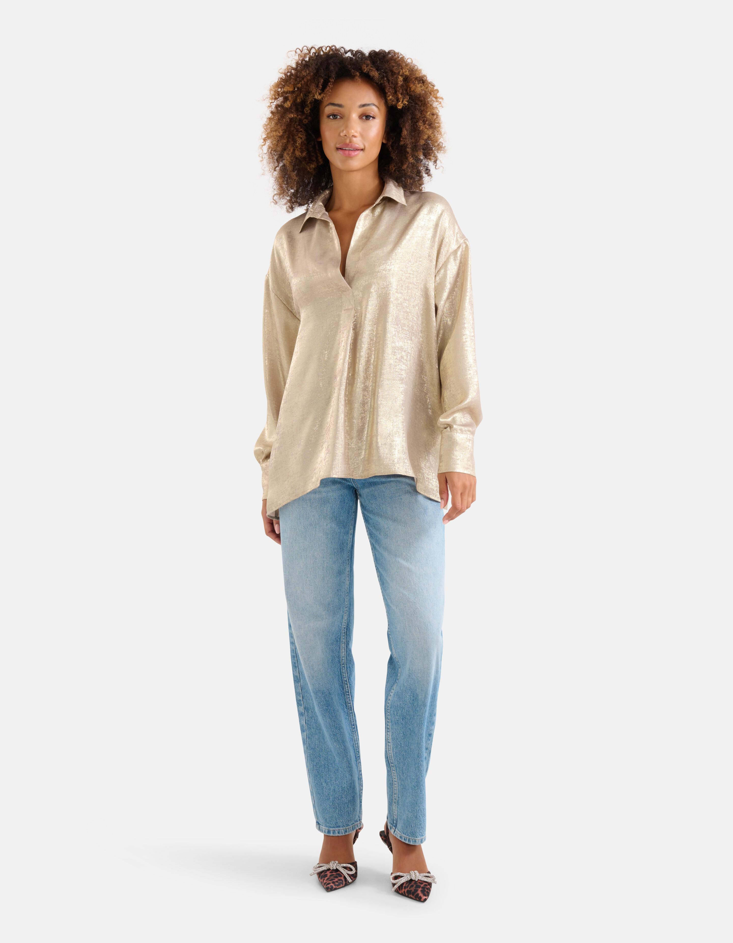 Metallic-Bluse Gold SHOEBY WOMEN
