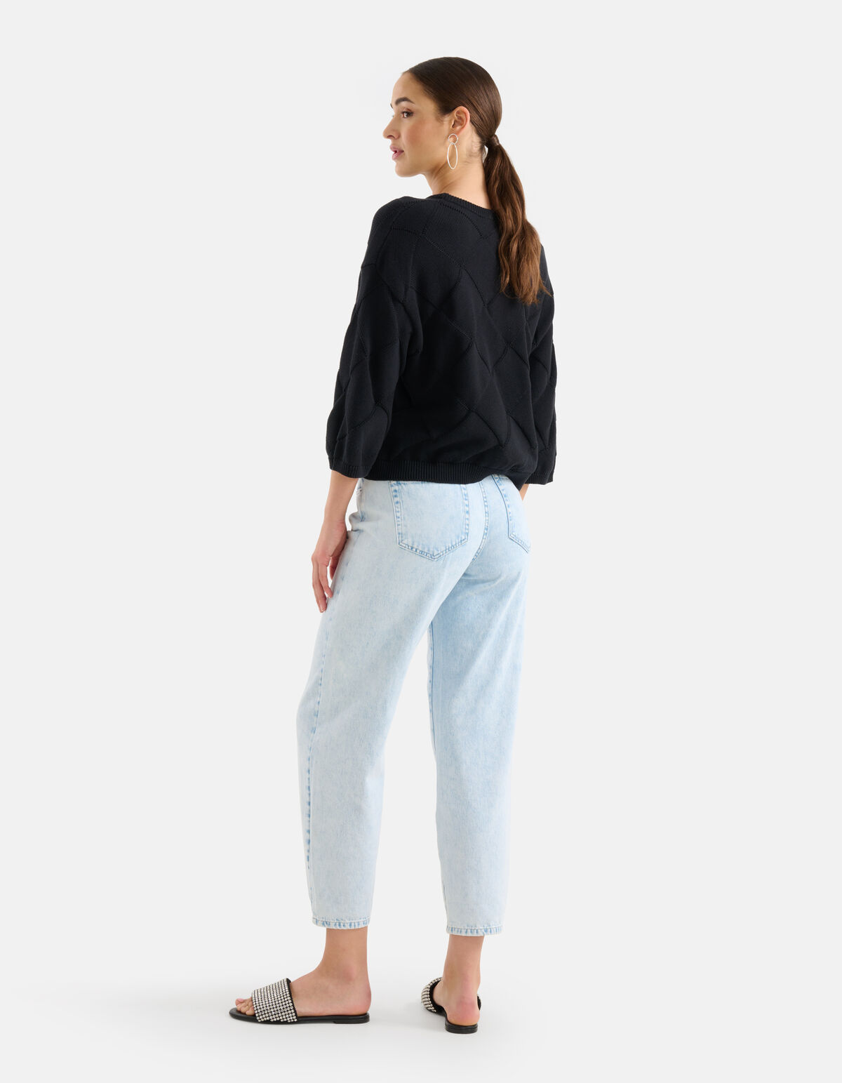 Karierter Strickpullover Schwarz SHOEBY WOMEN