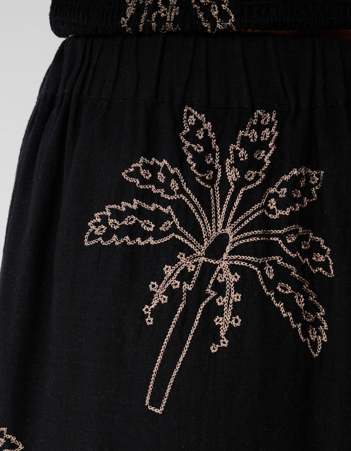 Maxirock mit Palmenstickerei Schwarz SHOEBY WOMEN