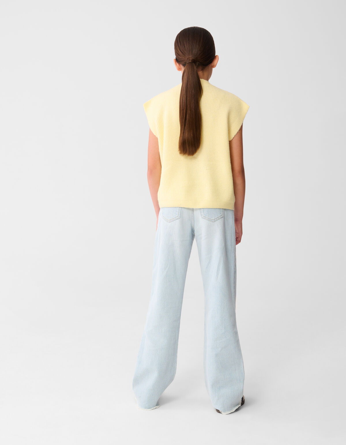 Gestricktes &auml;rmelloses Weste Hellgelb SHOEBY GIRLS