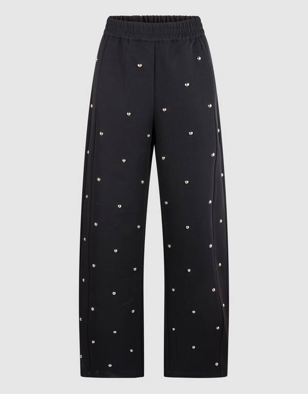 Studded Wide Leg Fit Hose Schwarz SHOEBY WOMEN