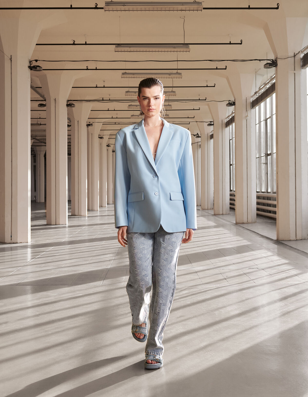 Jacquard Straight Fit Jeans Bleached SHOEBY WOMEN