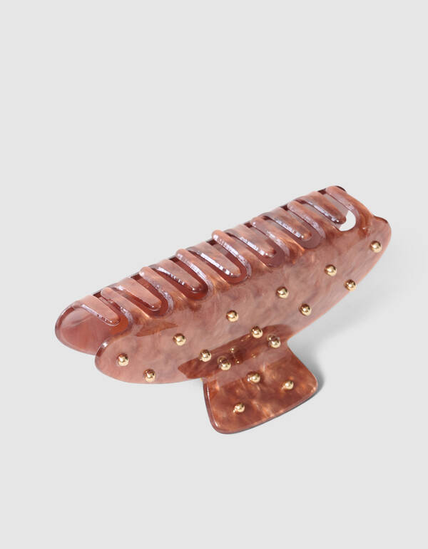 Big Studded Haarspange Hellbraun SHOEBY ACCESSOIRES