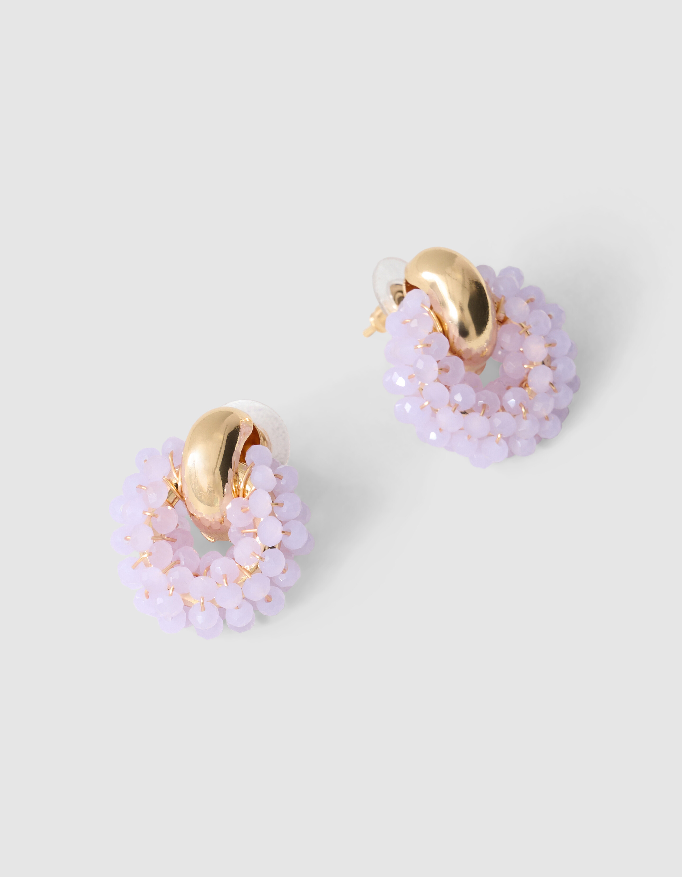 Runde Perlenohrringe Helllila SHOEBY ACCESSOIRES