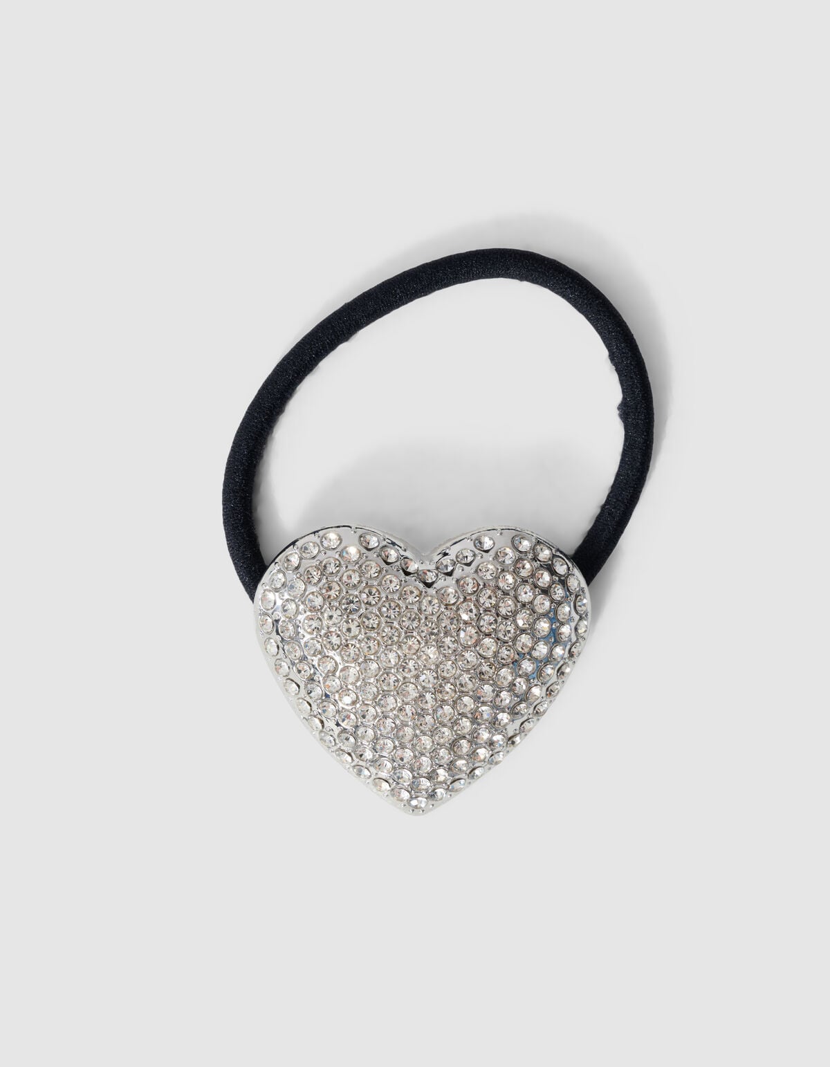 Haargummi Mit Strassherz Silber/Schwarz SHOEBY ACCESSOIRES