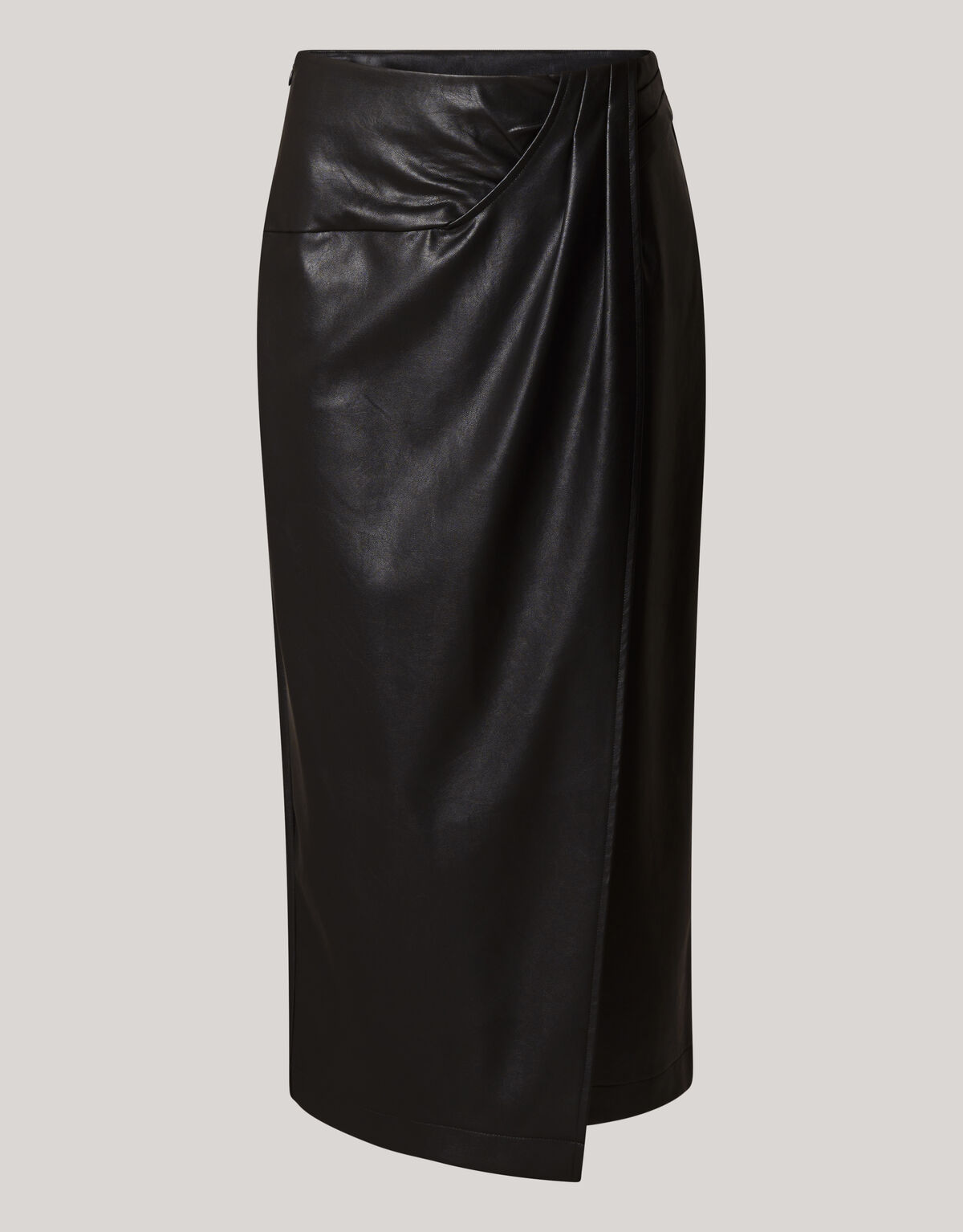 Veganer Leder Midirock Schwarz SHOEBY WOMEN