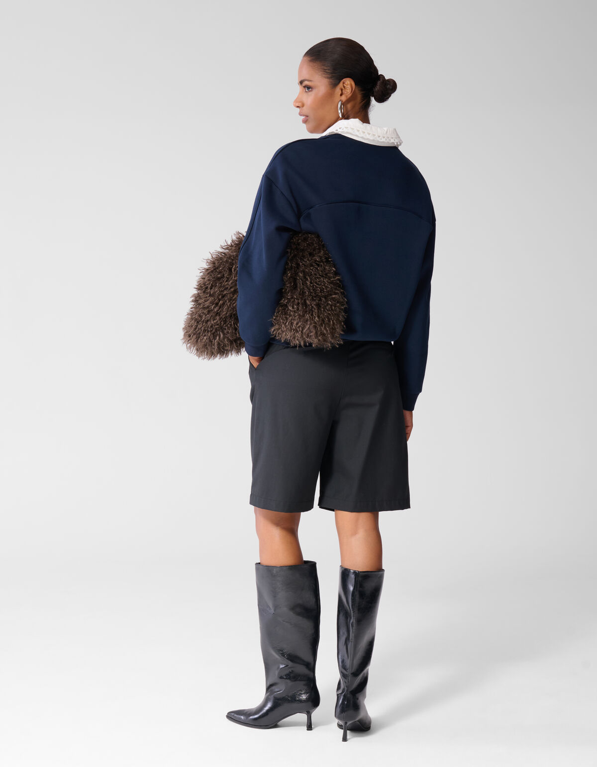 Sporty Polo Sweatshirt Dunkelblau SHOEBY WOMEN