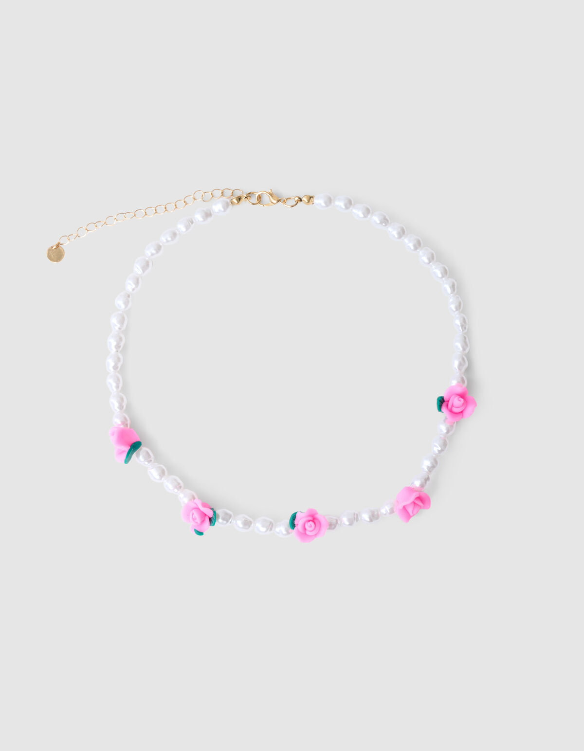 Perlenkette mit Perlenrose rosa SHOEBY ACCESSOIRES