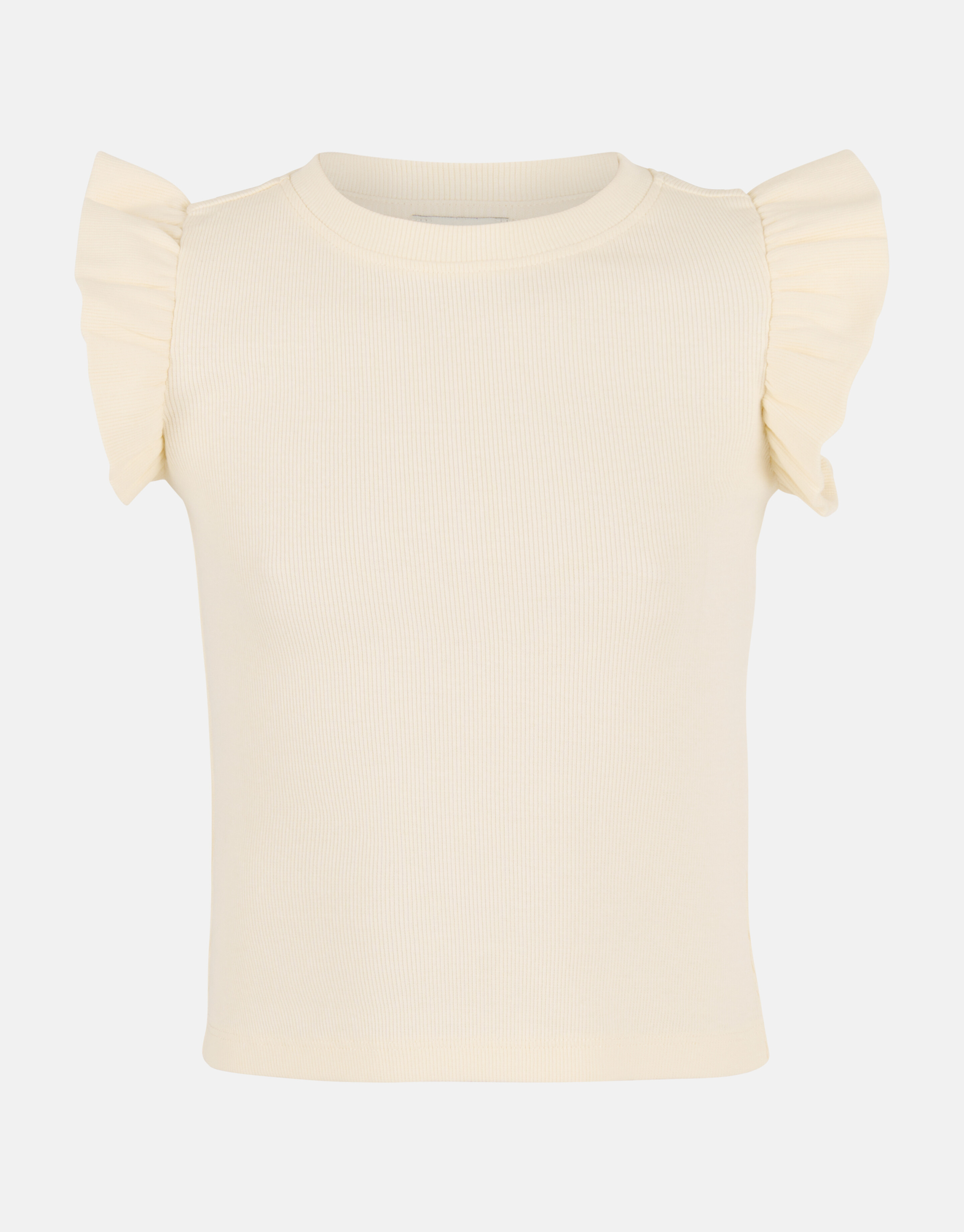 Ruffle Rib Top Offwhite SHOEBY GIRLS