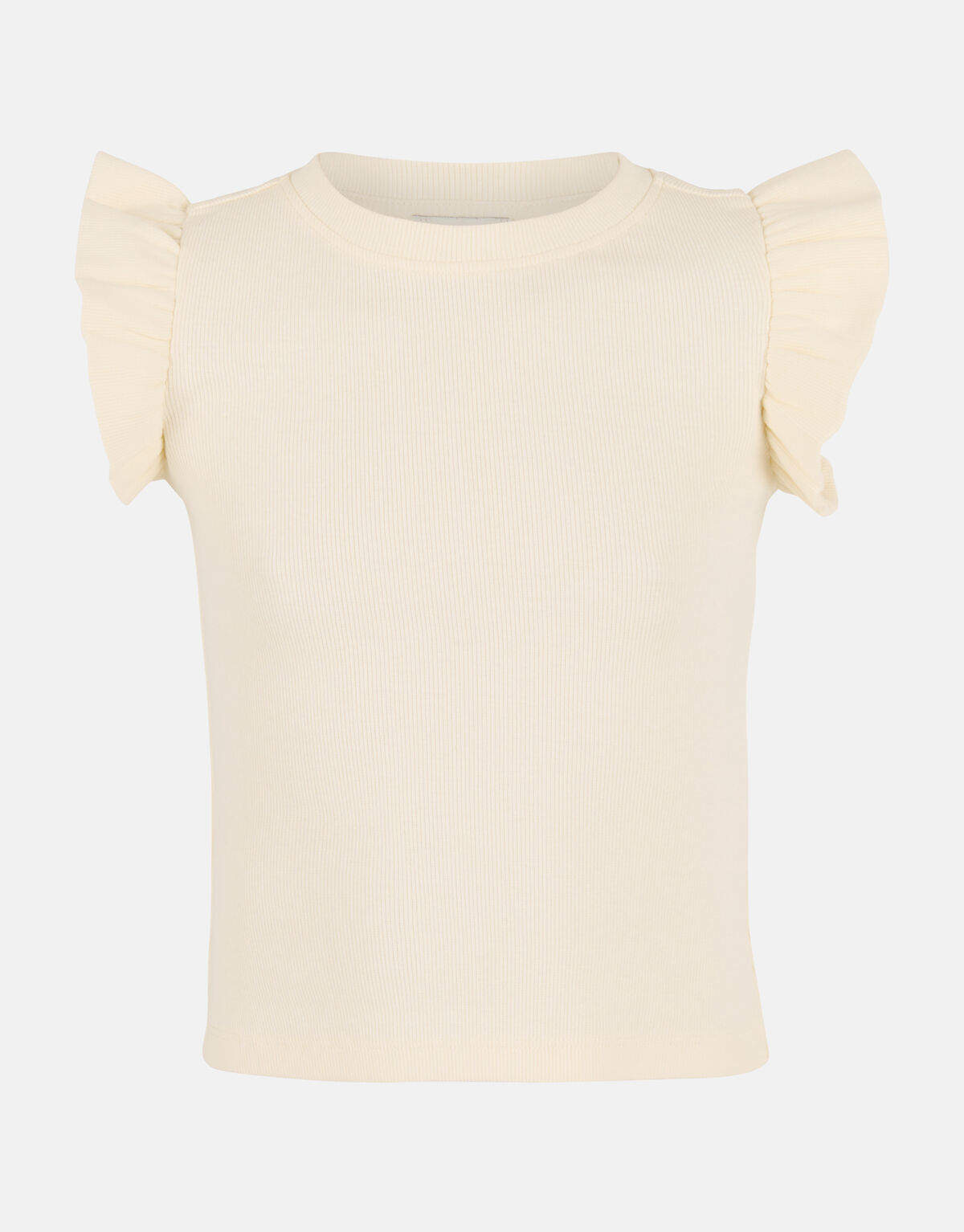 Ruffle Rib Top Offwhite SHOEBY GIRLS
