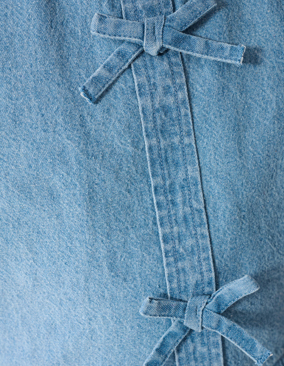 Cropped R&uuml;schenbluse Blau SHOEBY GIRLS