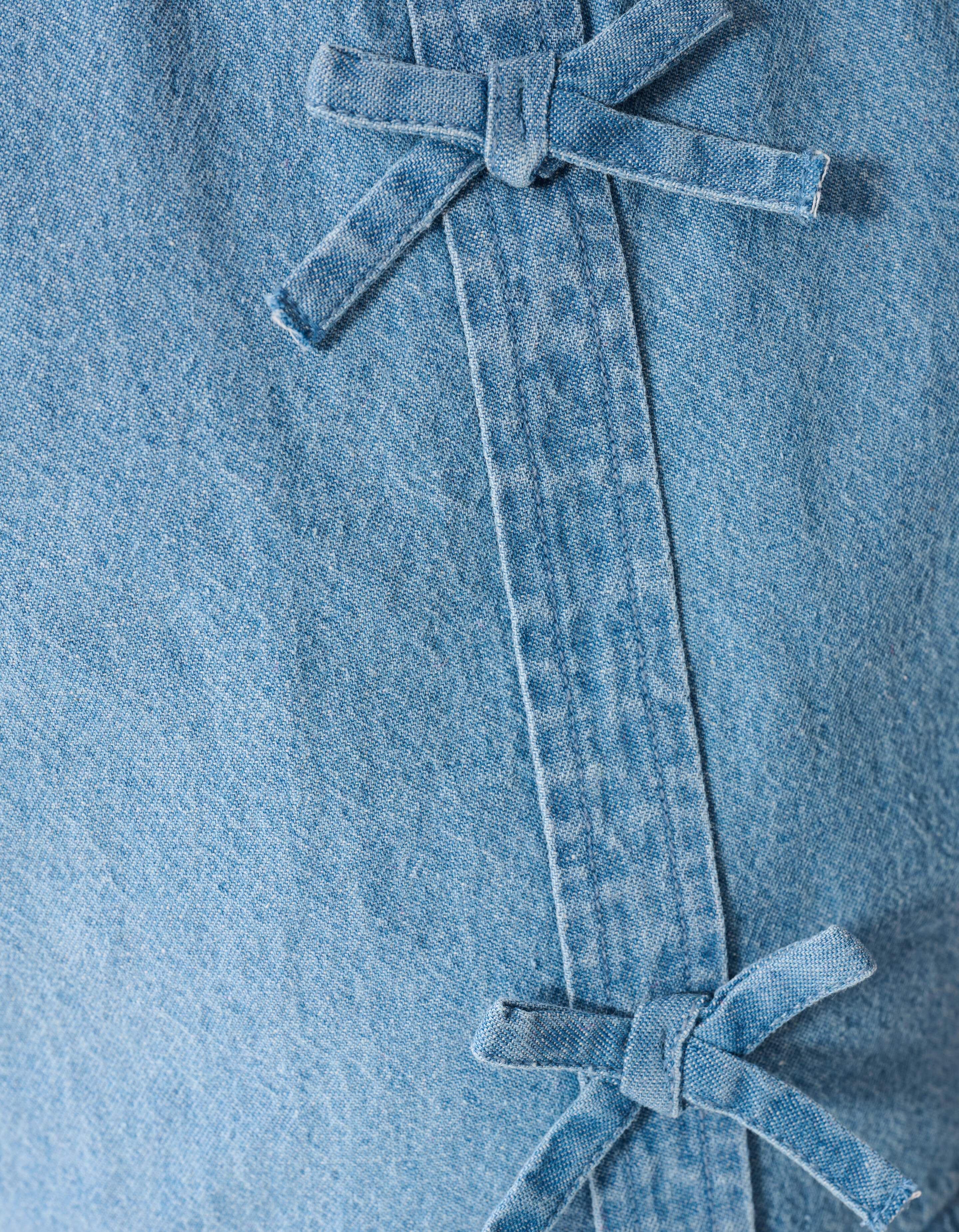 Cropped R&uuml;schenbluse Blau SHOEBY GIRLS