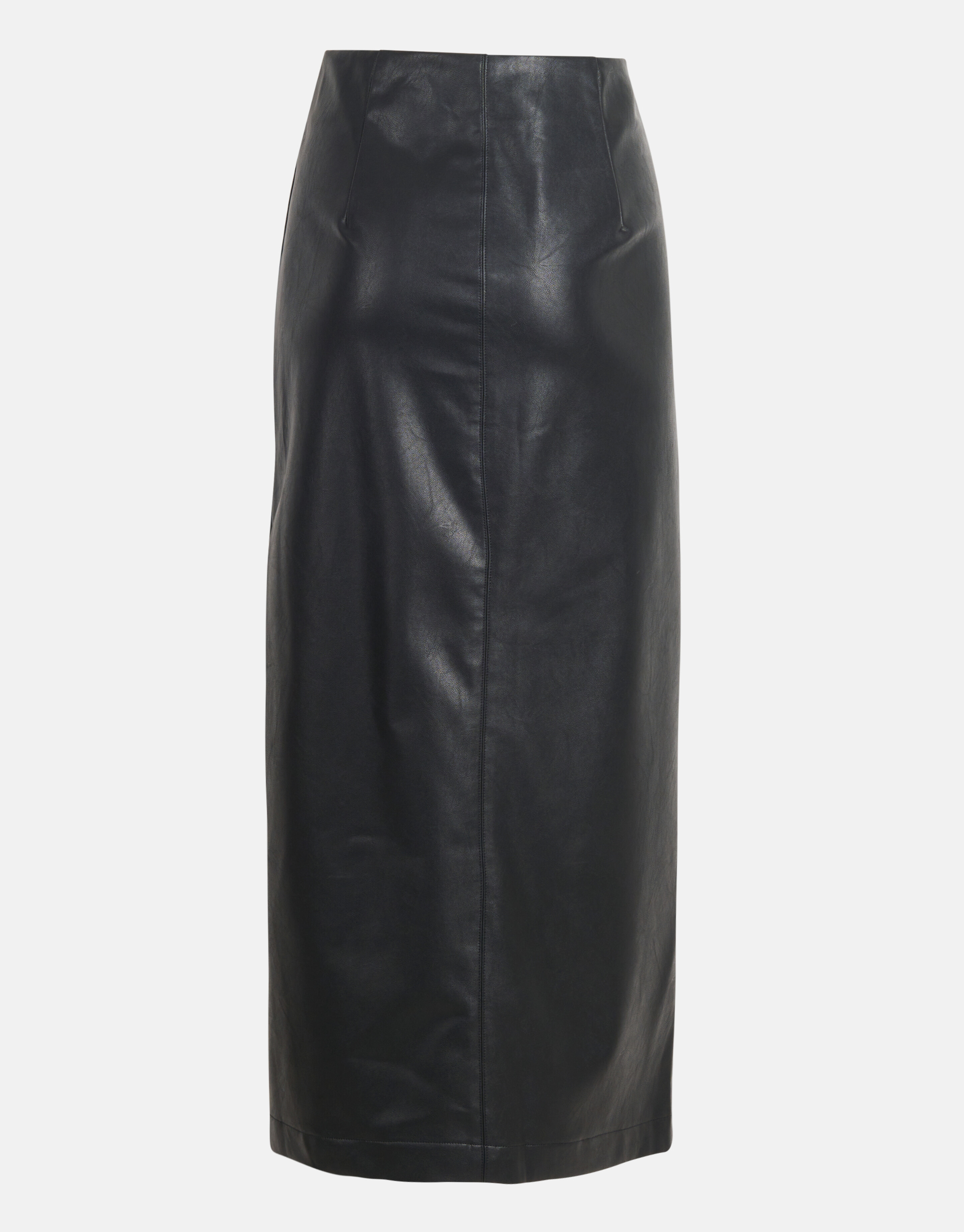 Veganer Midirock aus Leder Schwarz SHOEBY WOMEN