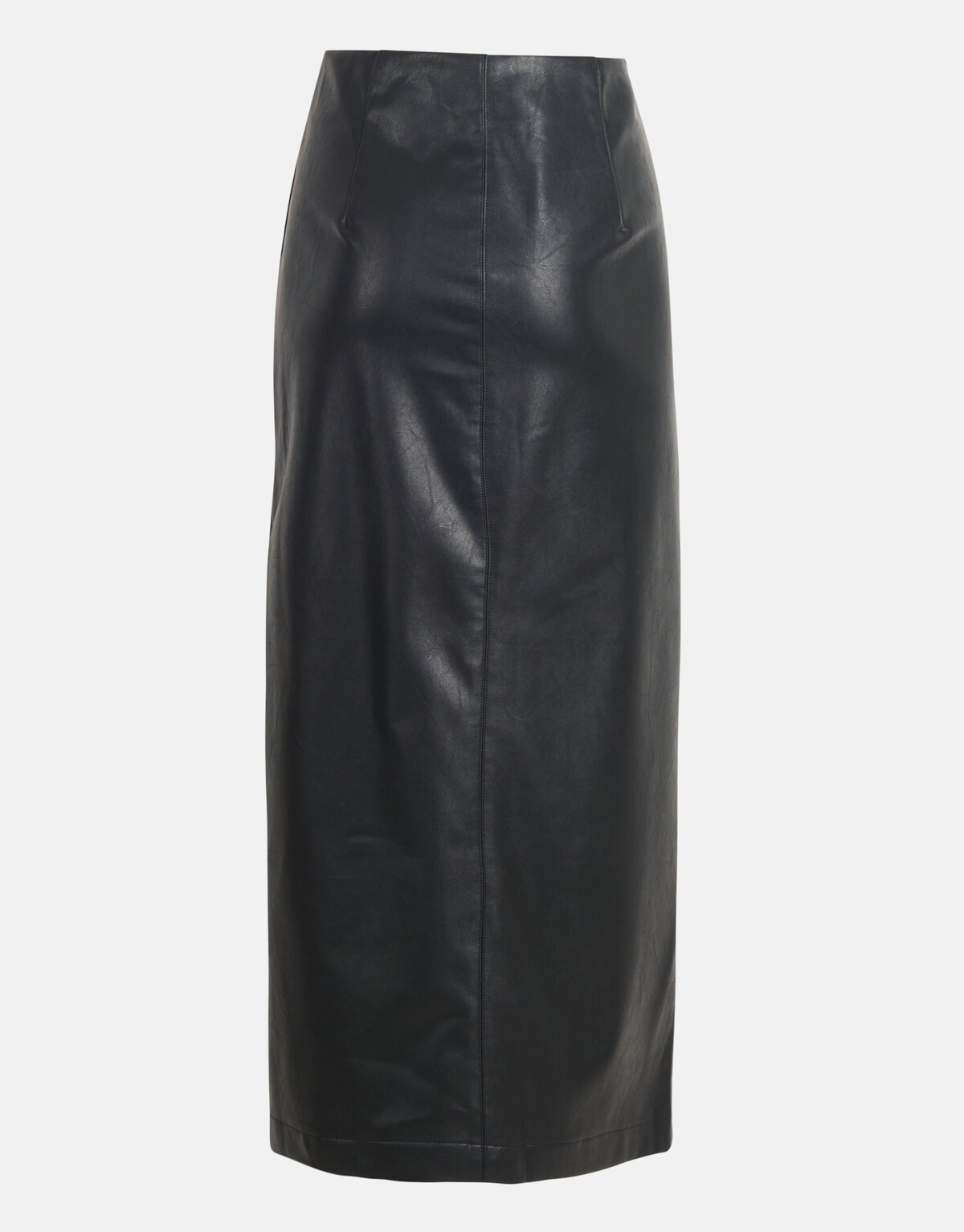Veganer Midirock aus Leder Schwarz SHOEBY WOMEN