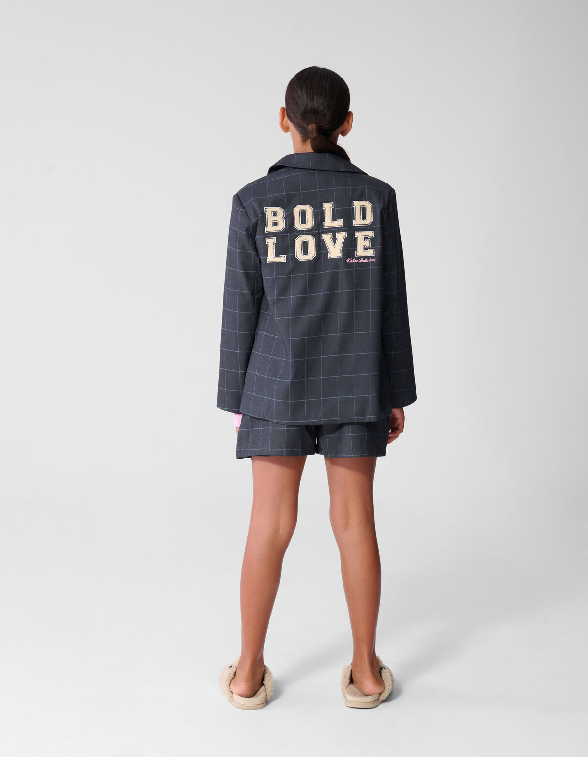 Blazer mit Karomuster in Relaxed Fit Dunkelgrau SHOEBY GIRLS