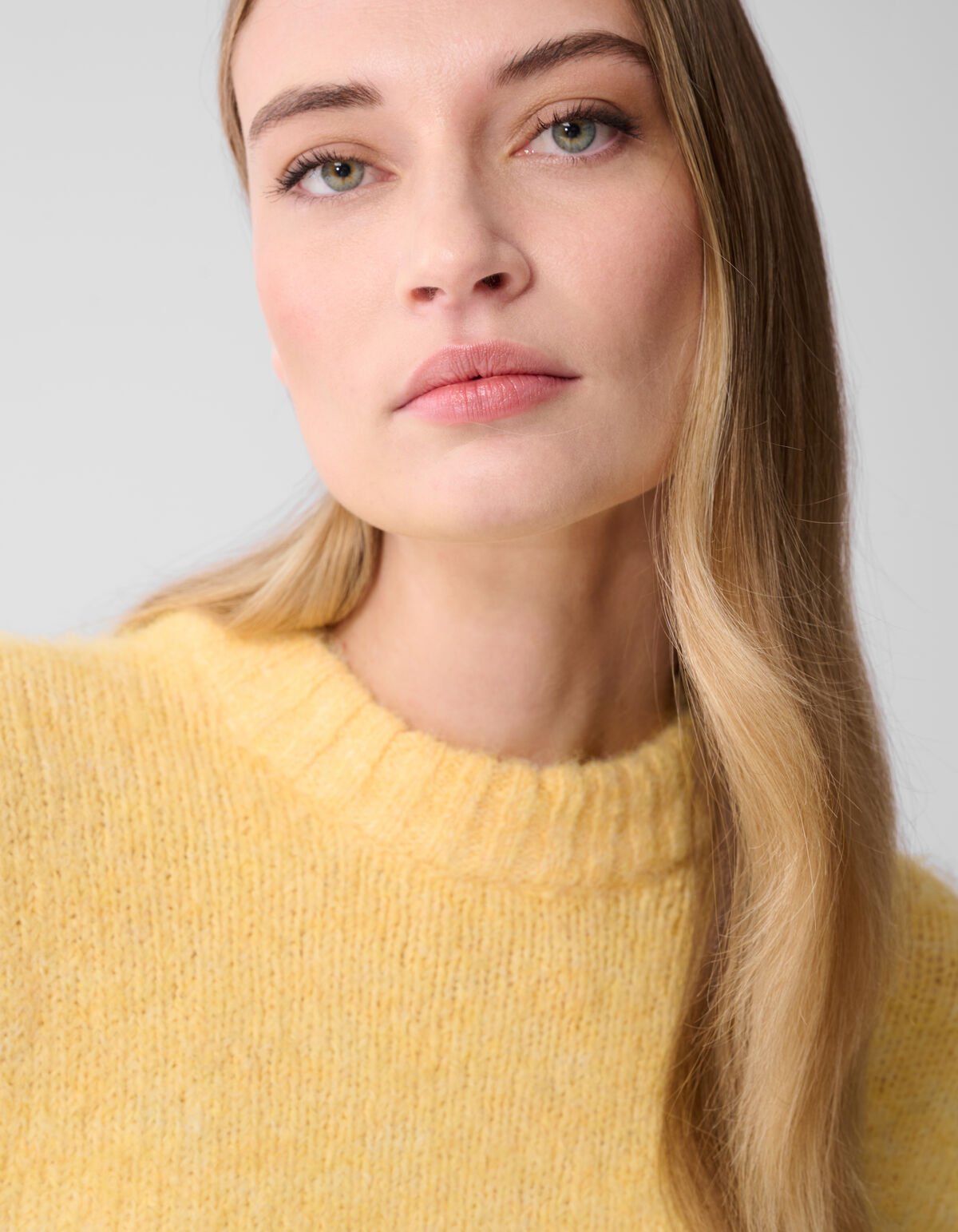 Haariger Oversize-Pullover Gelb SHOEBY WOMEN