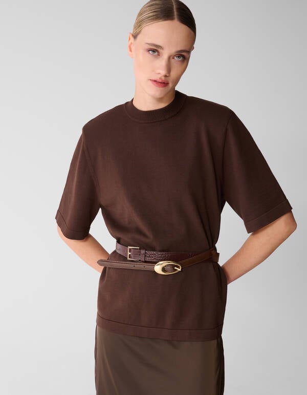 Gro&szlig;es gepolstertes T-Shirt Braun SHOEBY WOMEN