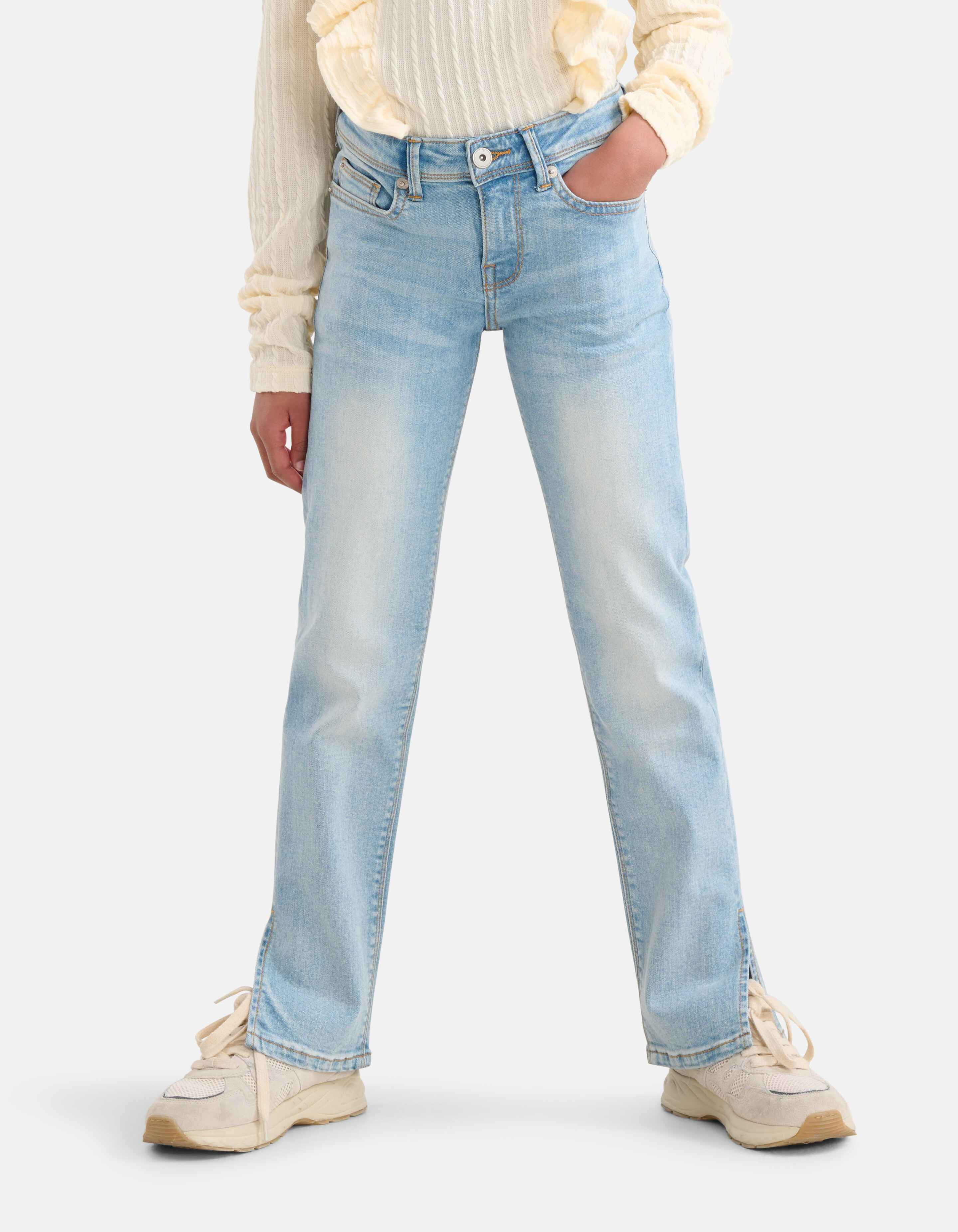 Straight Split Denim Jeans SHOEBY GIRLS