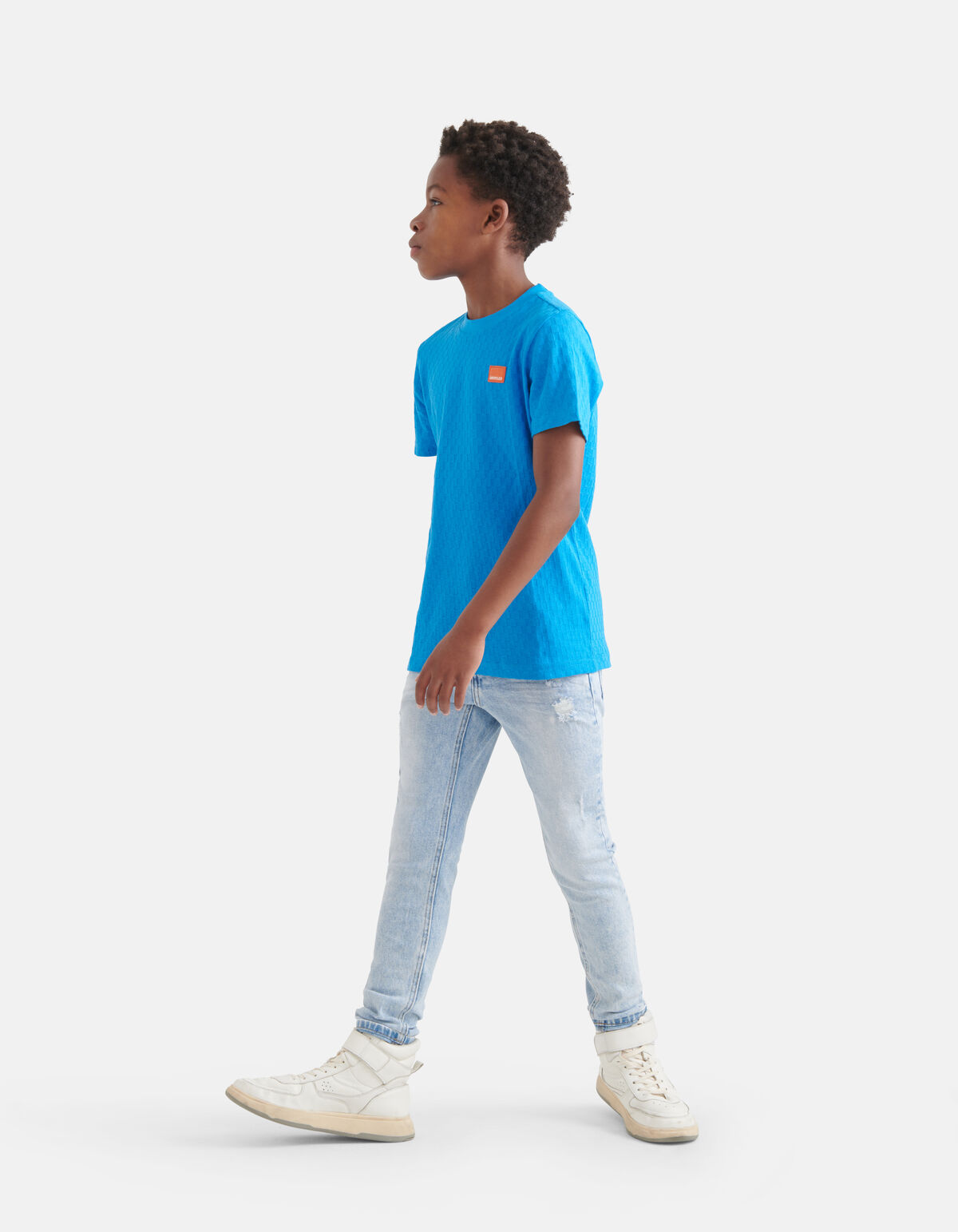 Block Textur T-shirt Blau SHOEBY BOYS