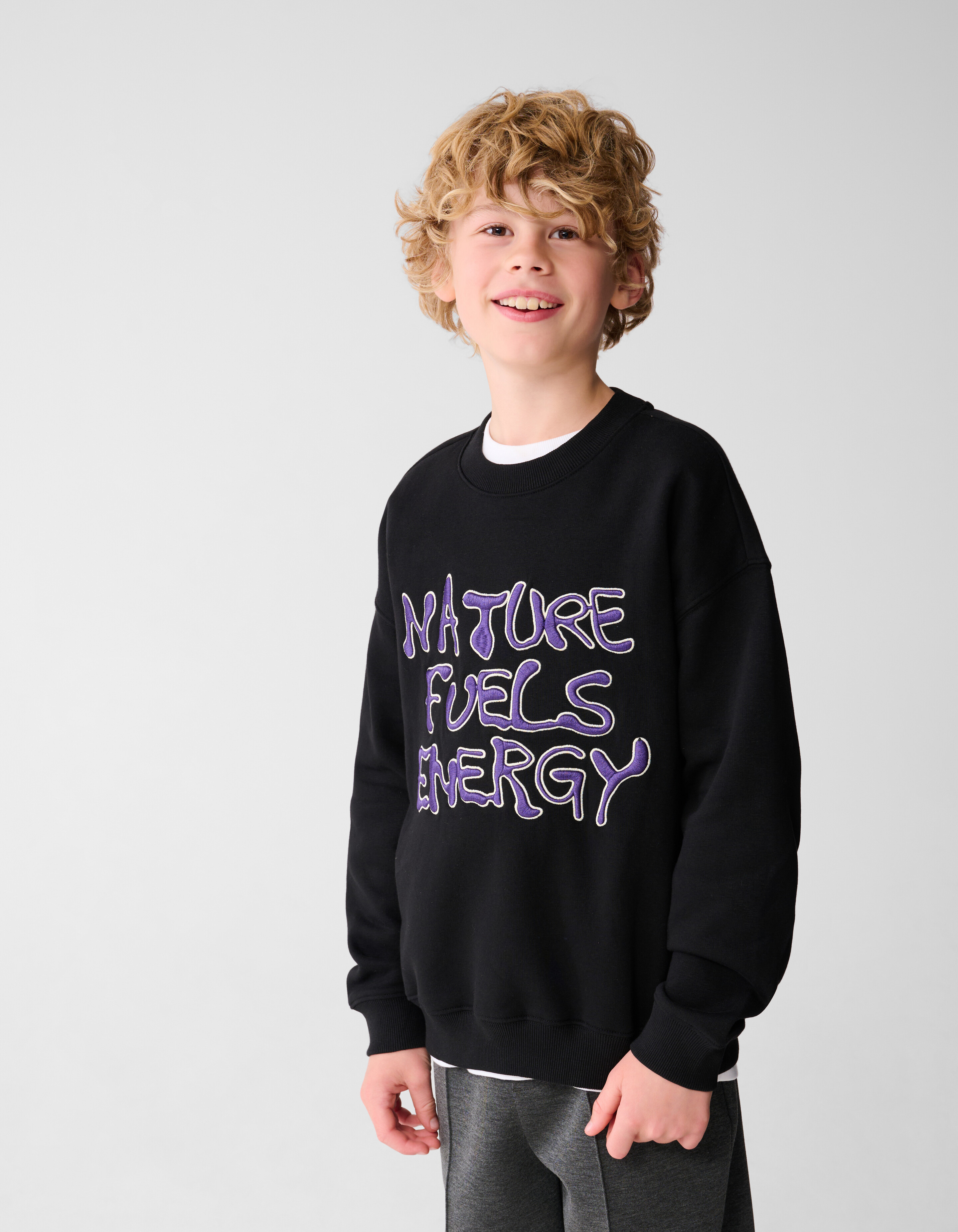 Nature Text Sweatshirt Schwarz SHOEBY BOYS