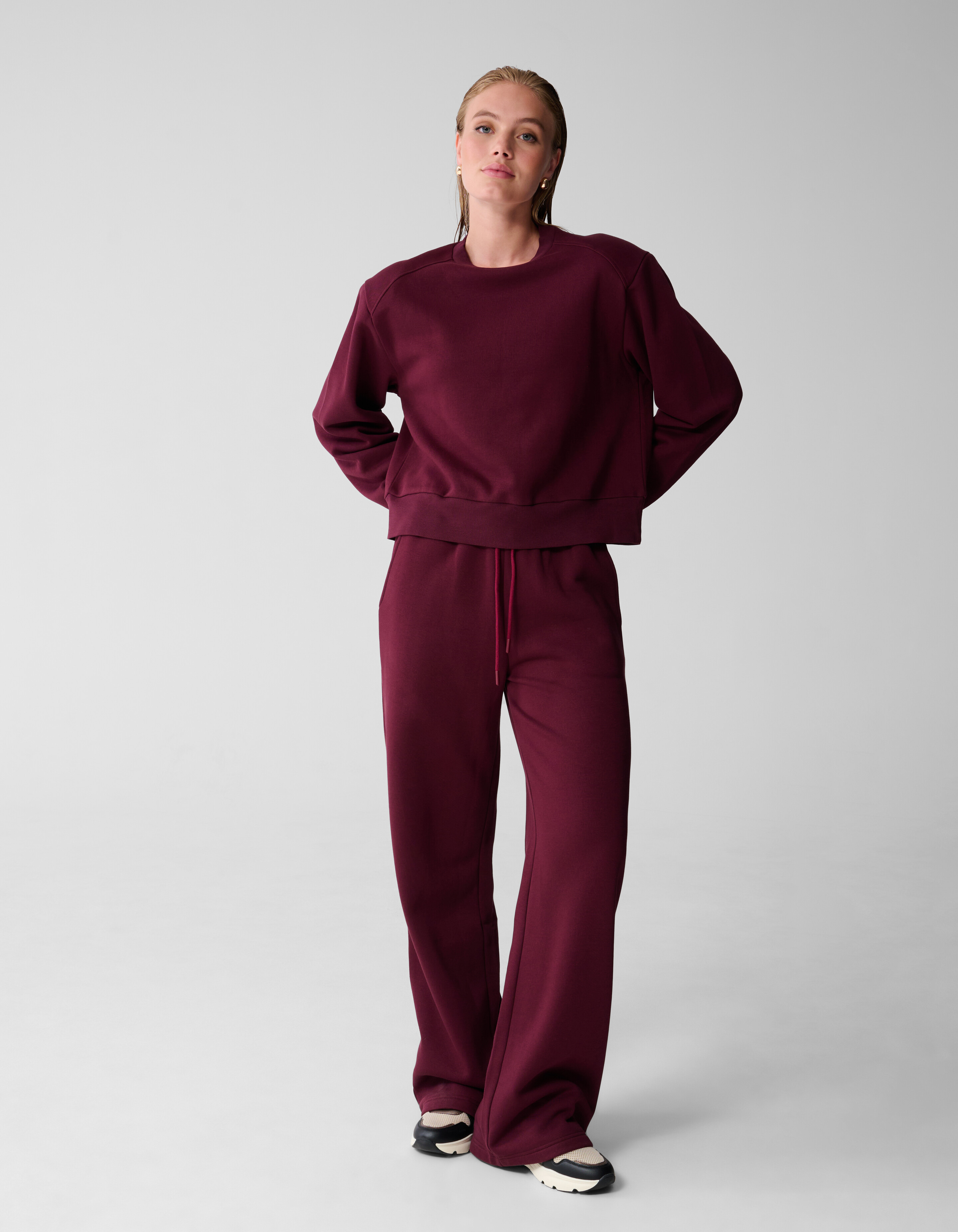 Wide Leg Jogger Pants Dunkelrot SHOEBY WOMEN
