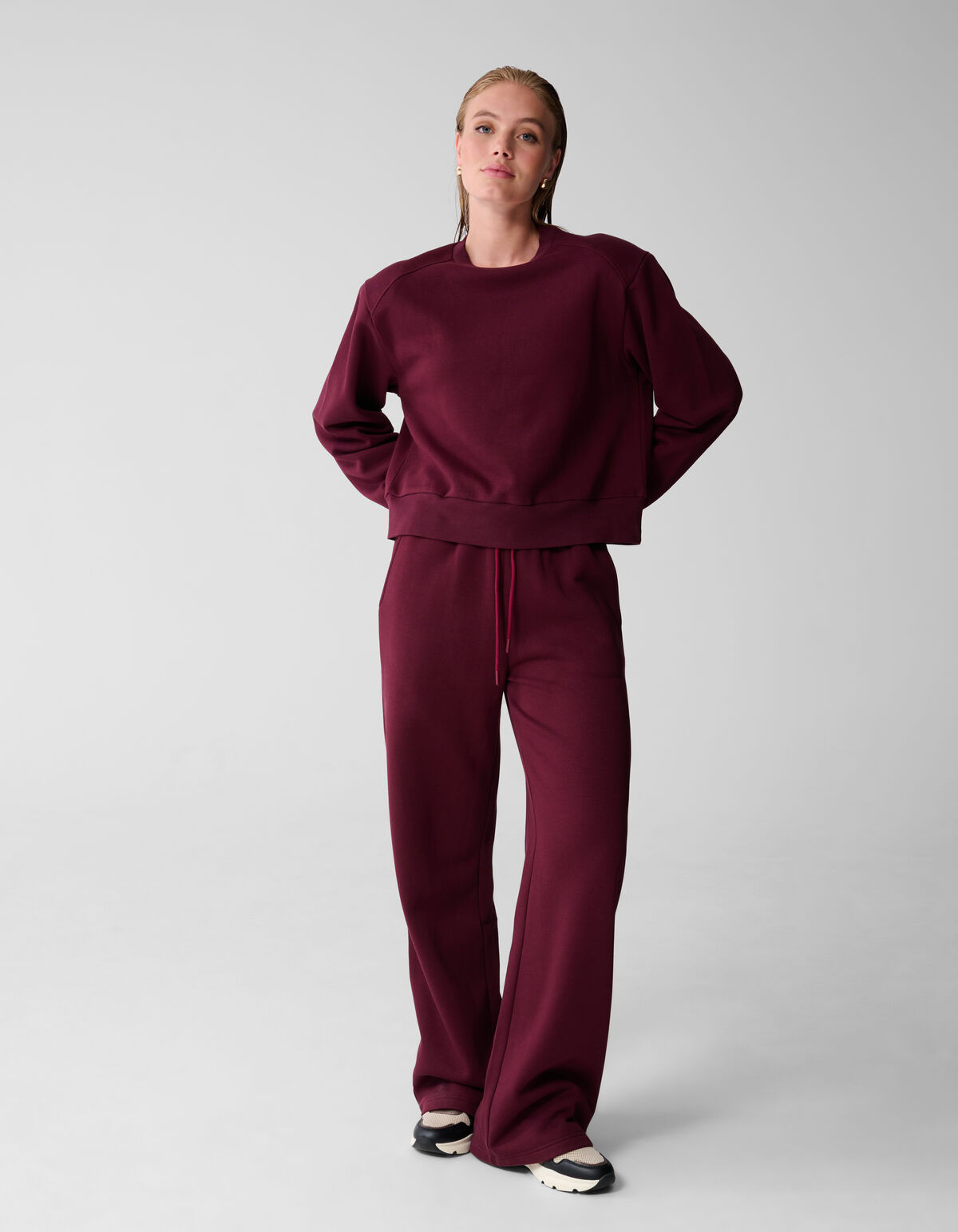 Wide Leg Jogger Pants Dunkelrot SHOEBY WOMEN