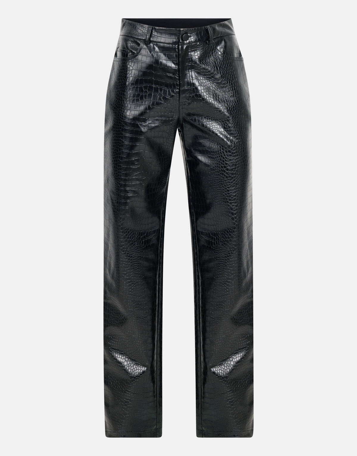 Vegane Leder-Kroko-Hose Schwarz SHOEBY WOMEN